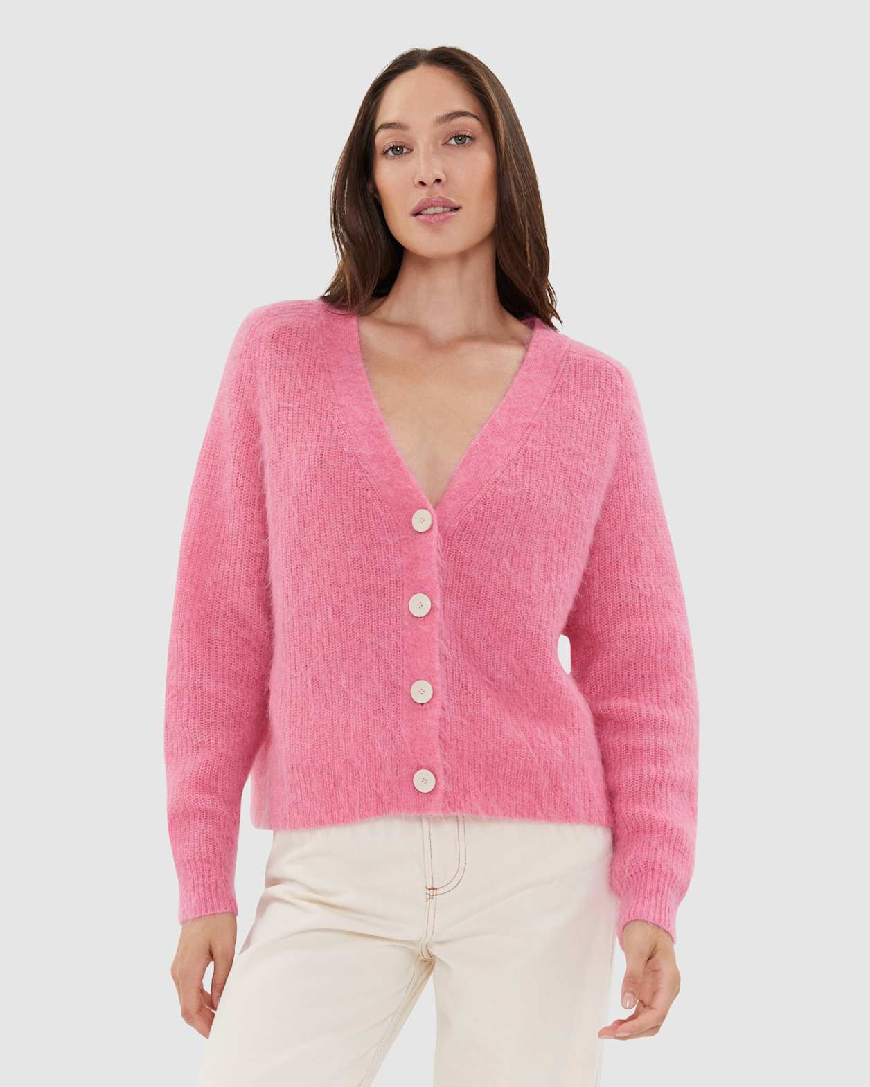 Jane Mohair Oversized Cardigan in CANDY