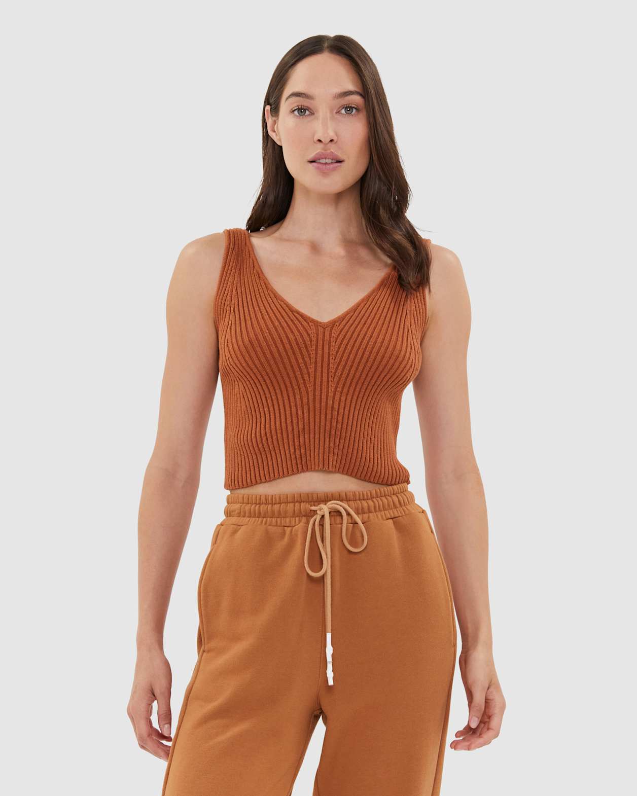 Sofia Knit Tank in BURNT HENNA