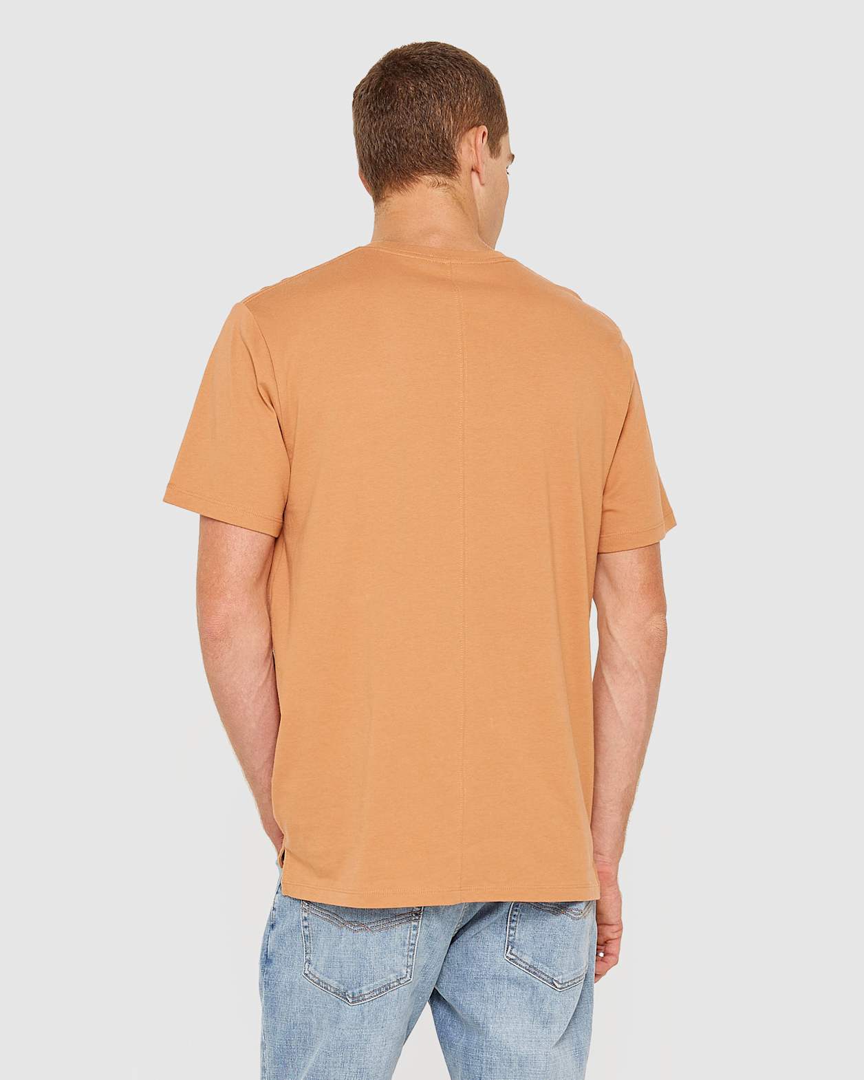Organic Split Tee in BURNT ORANGE