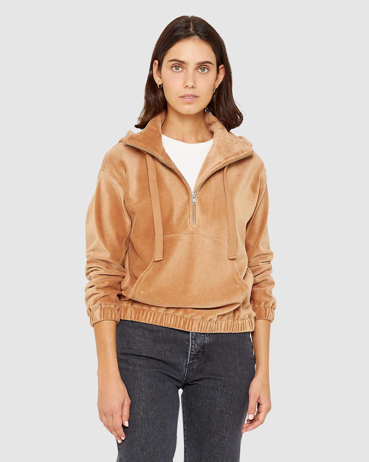 Alyse Cord Cagoule in BISCUIT