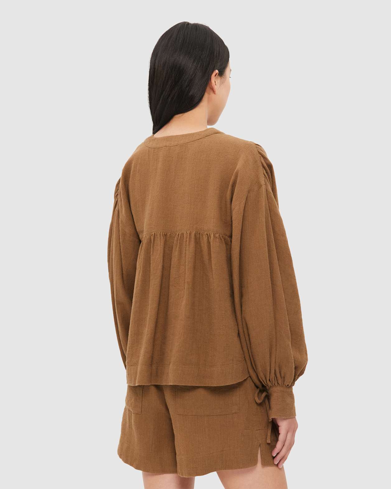 Margot V Neck Blouse in DEEP OLIVE