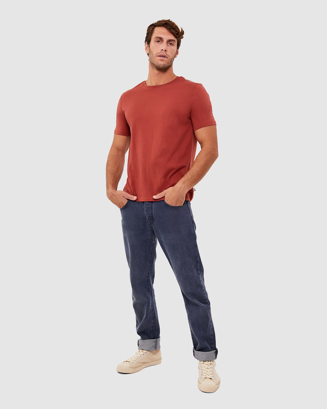 Essential Crew Neck Tee in PAPRIKA
