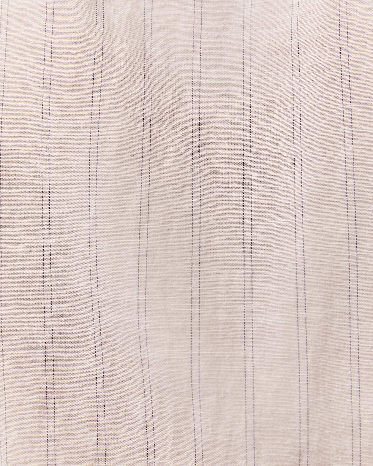 Stripe Lyocell Linen Shirt in OATMEAL/NAVY