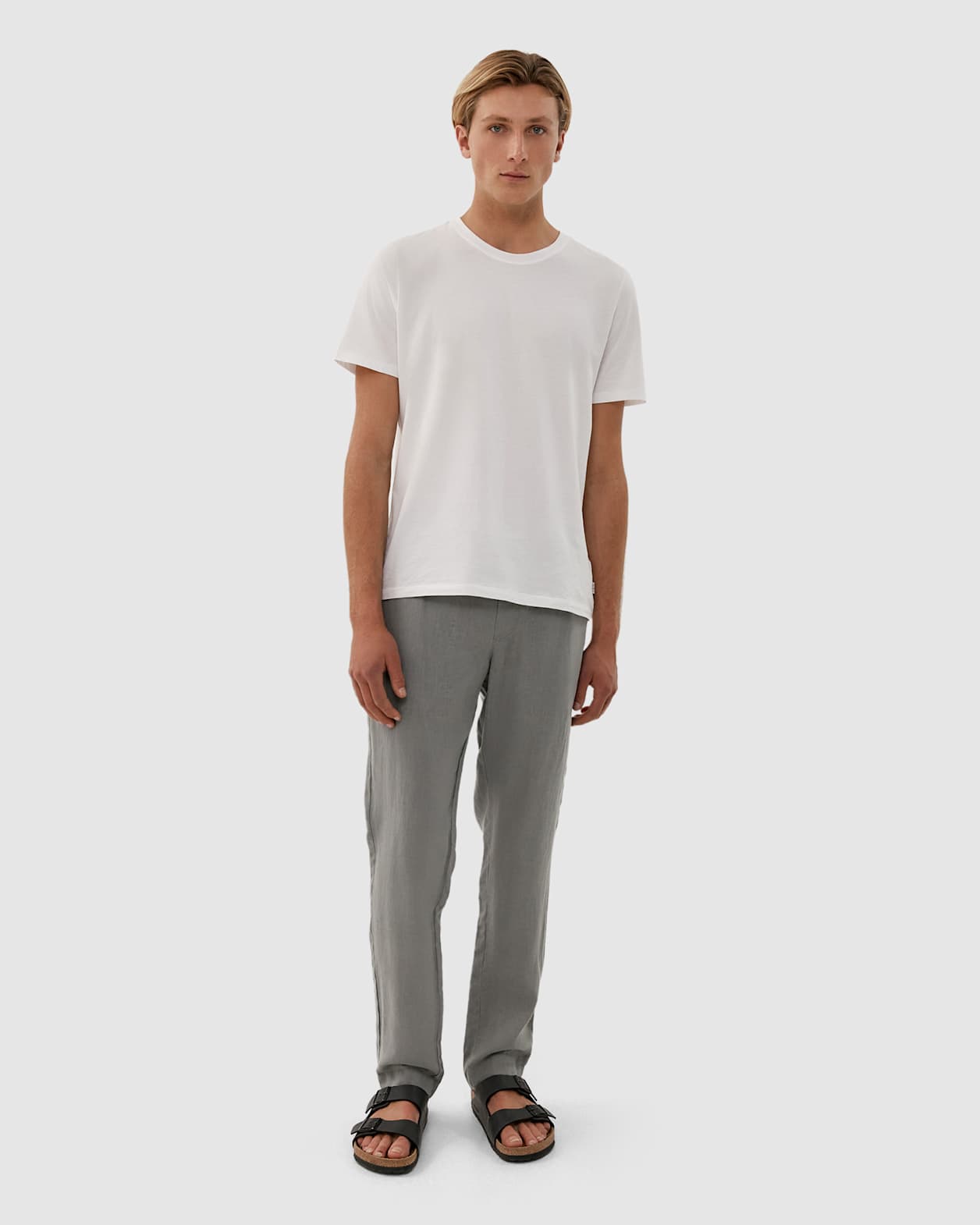 Linen Pull On Pant in GREEN SMOKE