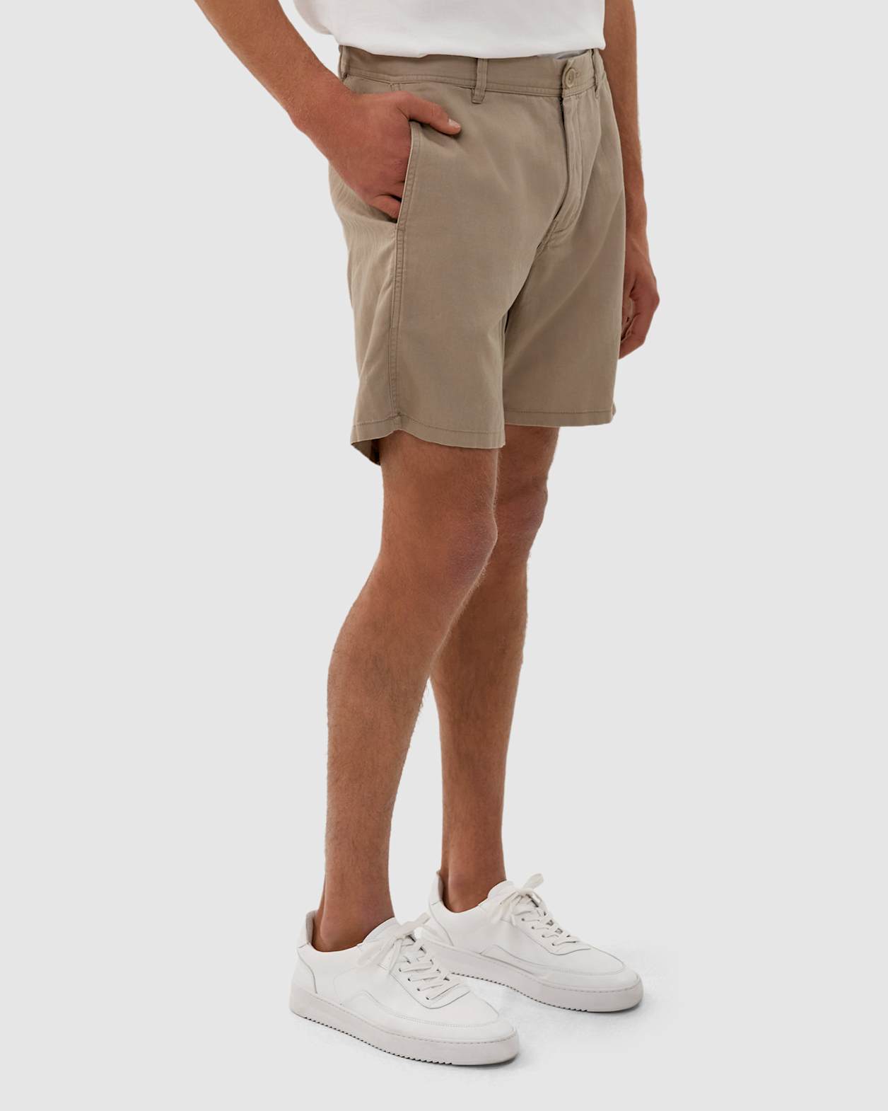 Cotton Linen Chino Short in SANDSTONE