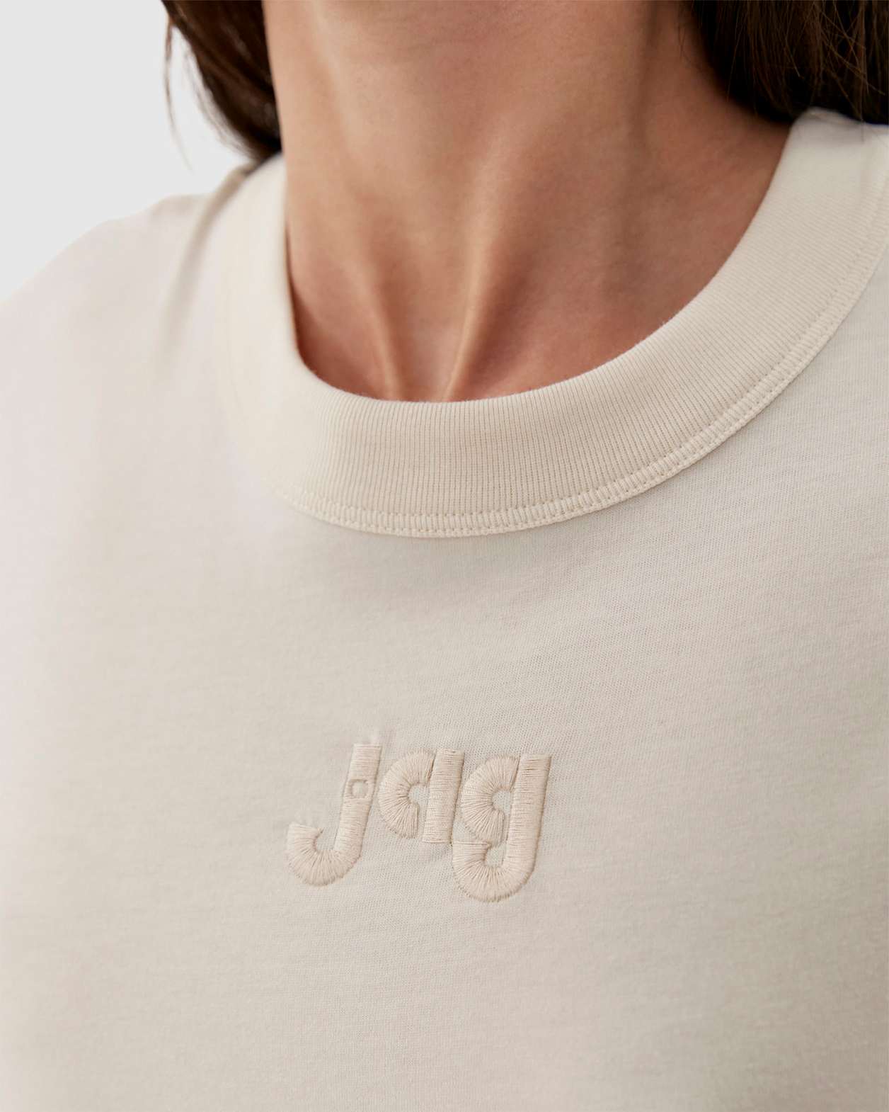 Jag Vintage Logo Crop Tee in ECRU