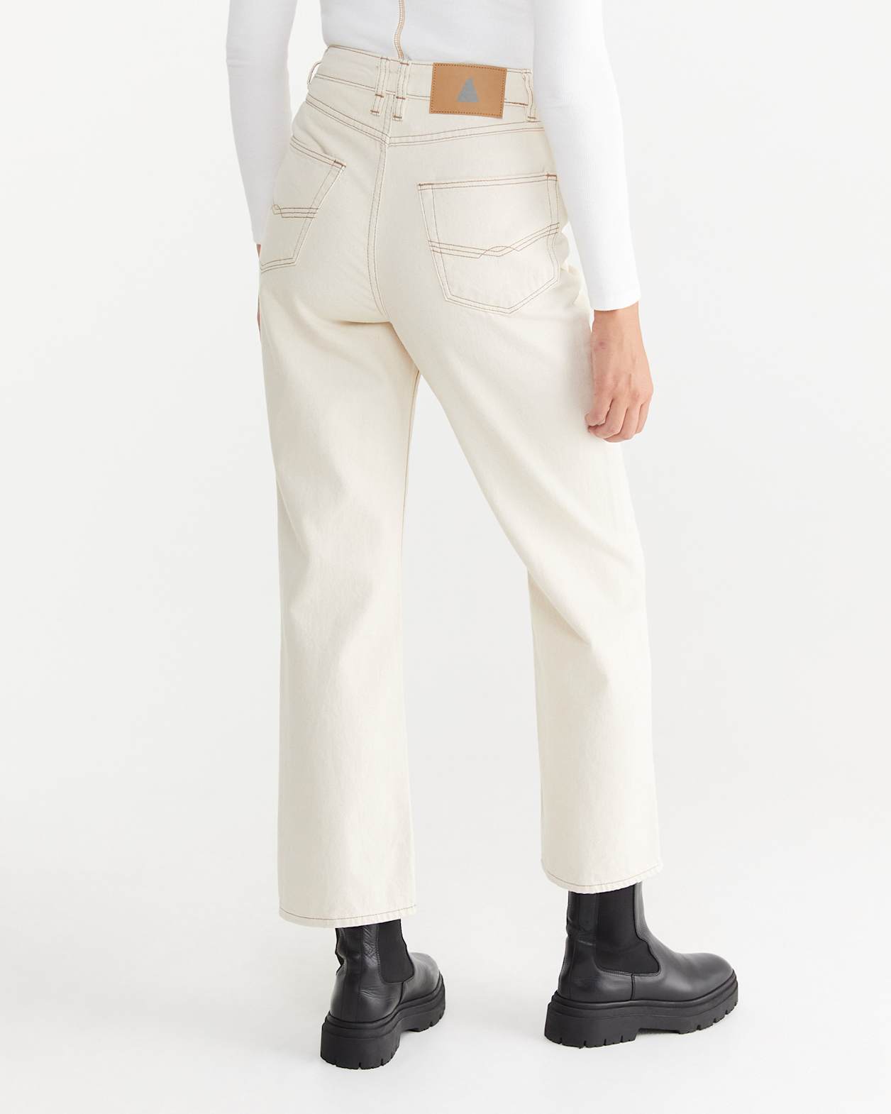 Keeks High Rise Straight Jean in ECRU