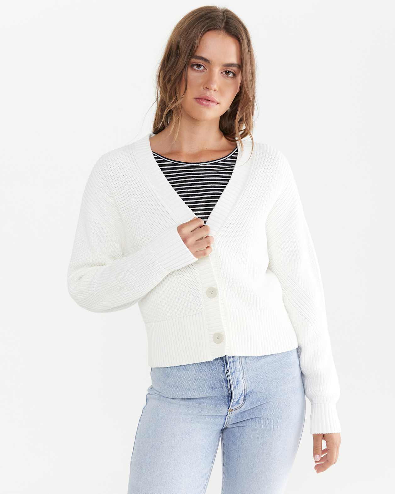 Sofia Knit Cardigan in OFF WHITE