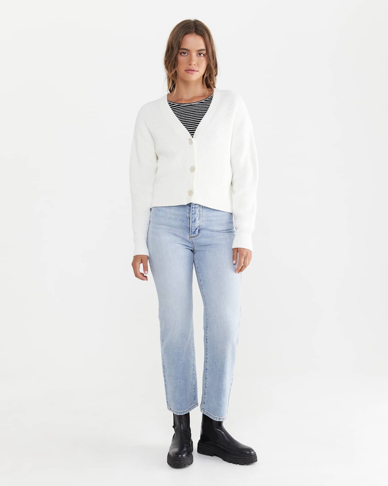 Sofia Knit Cardigan in OFF WHITE