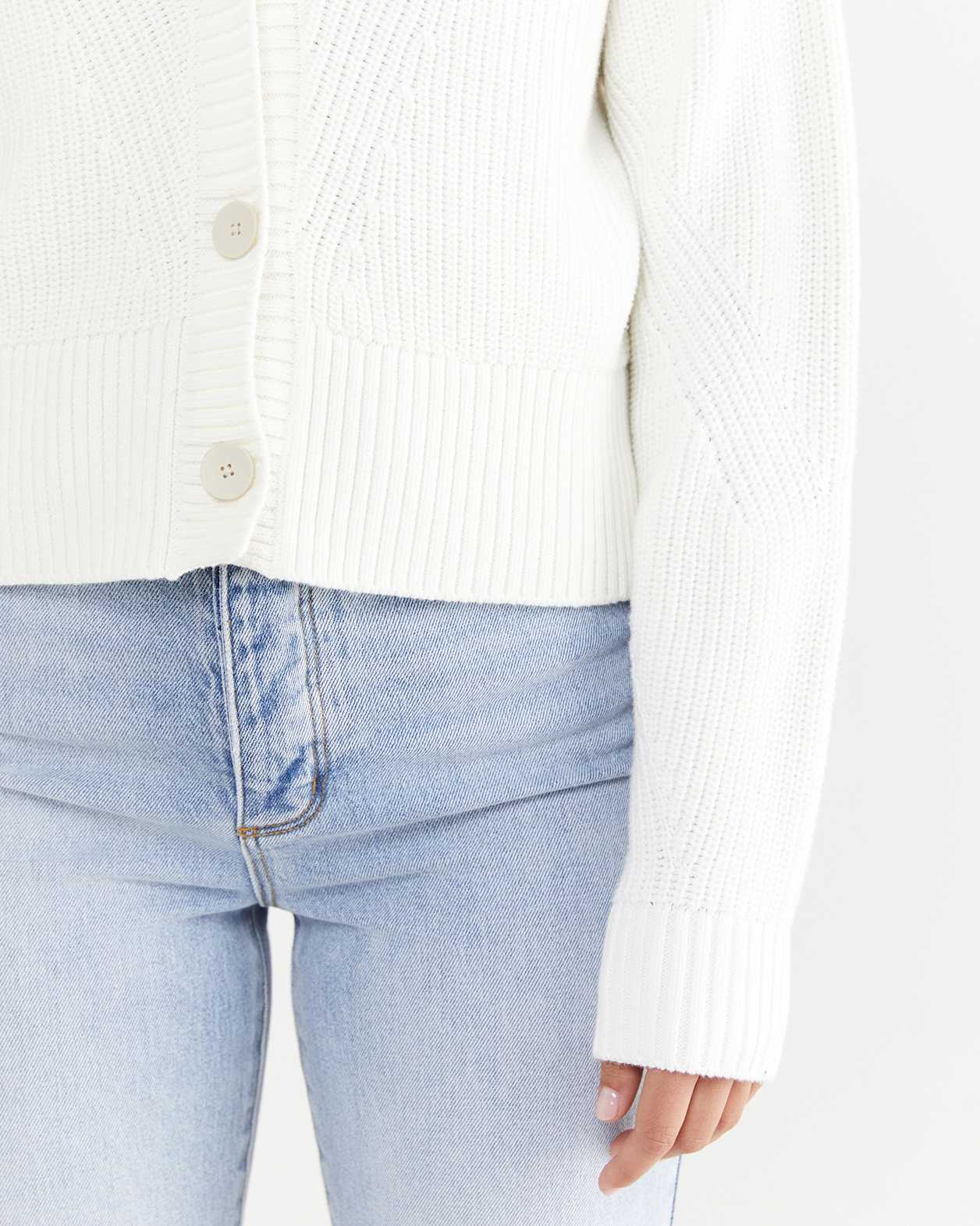 Sofia Knit Cardigan in OFF WHITE