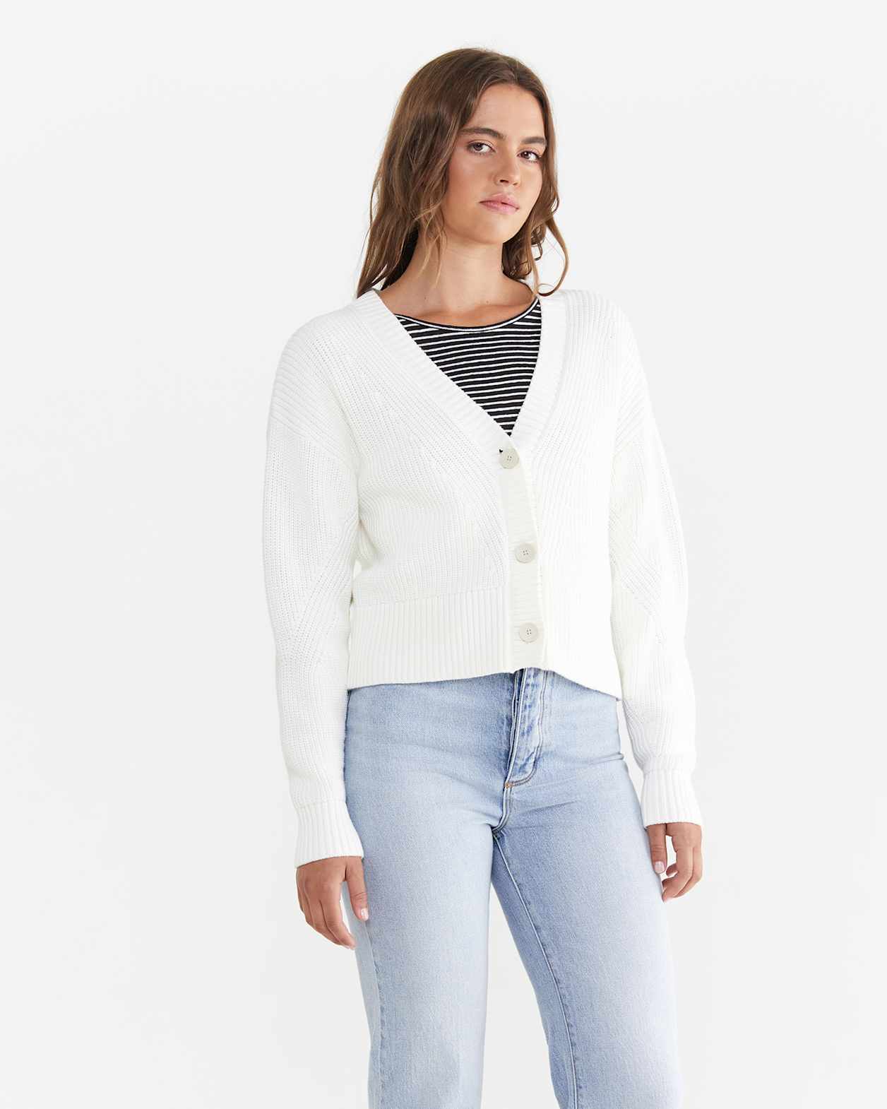 Sofia Knit Cardigan in OFF WHITE