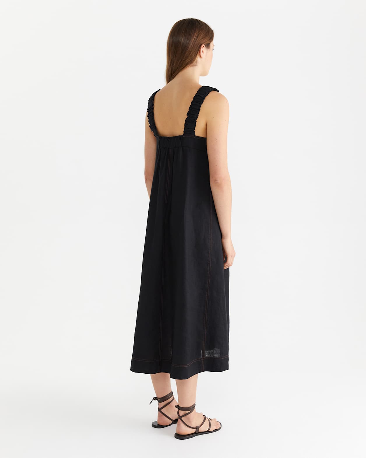 Kiki Elastic Strap Dress in BLACK