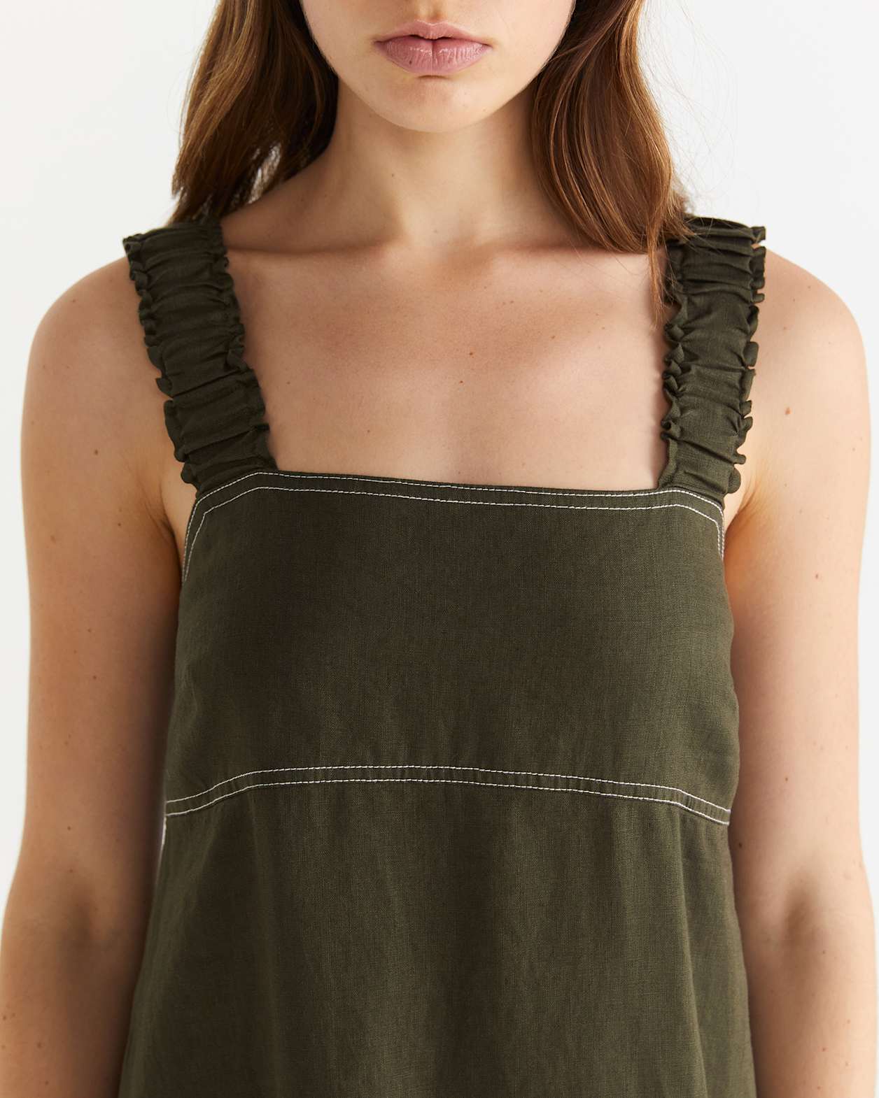 Kiki Elastic Strap Dress in KHAKI