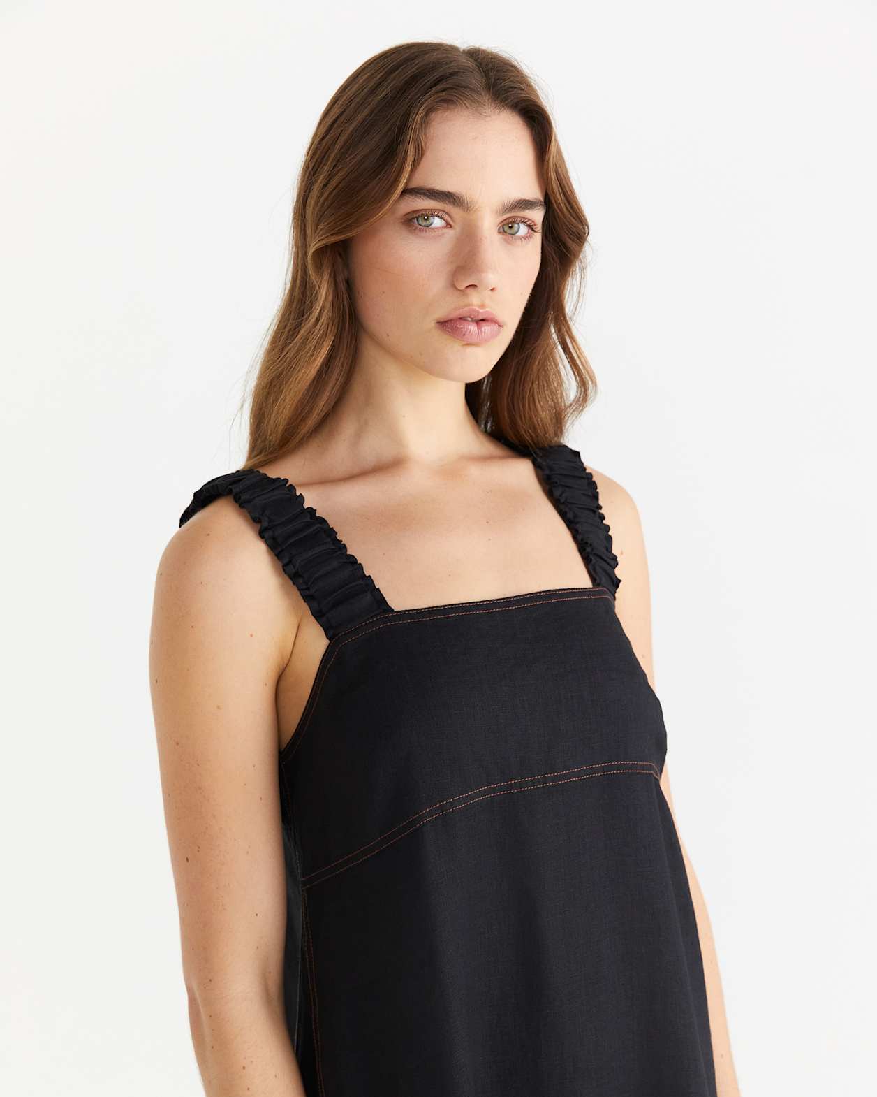 Kiki Elastic Strap Dress in BLACK