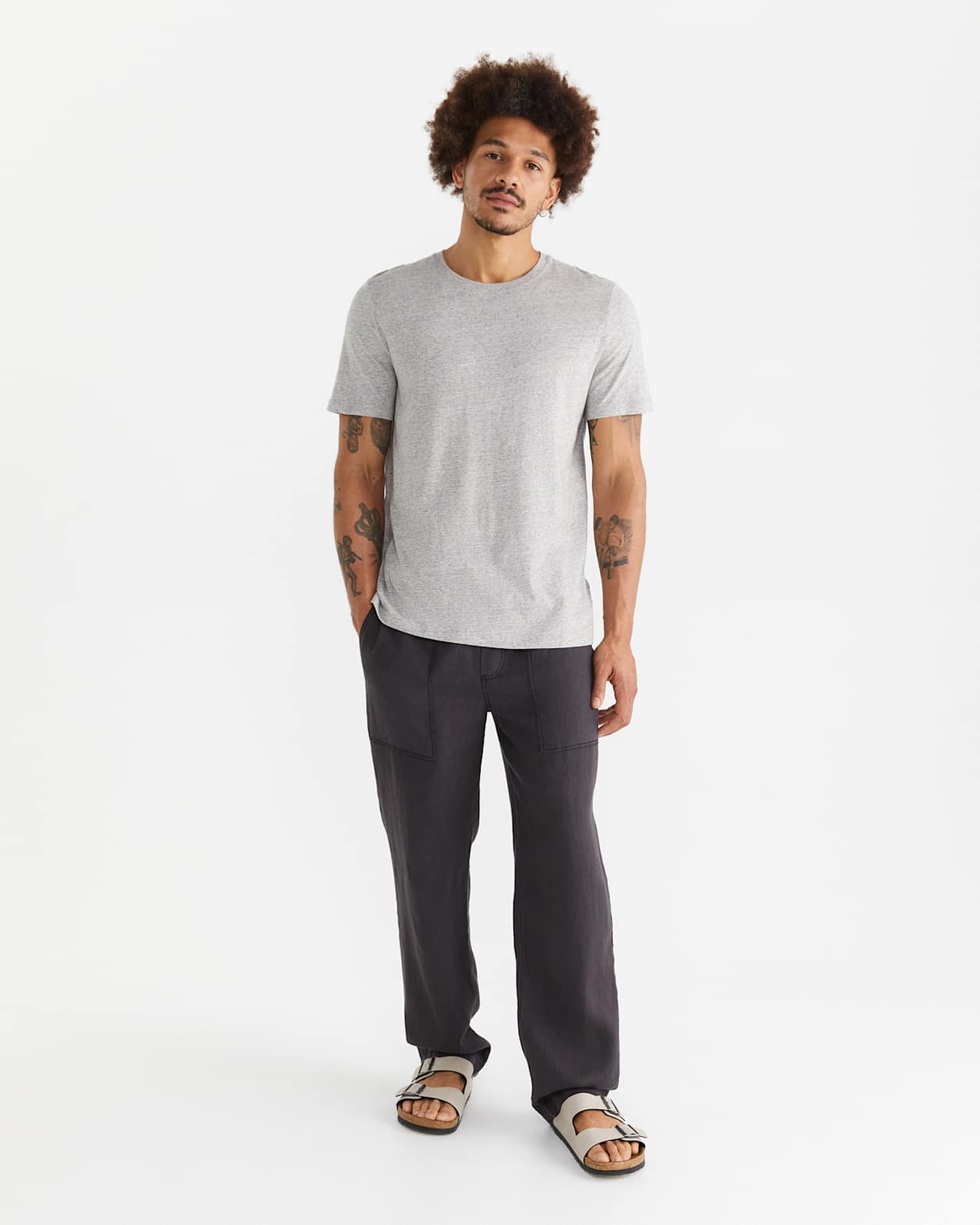 Essential Crew Neck Tee in GREY MARLE