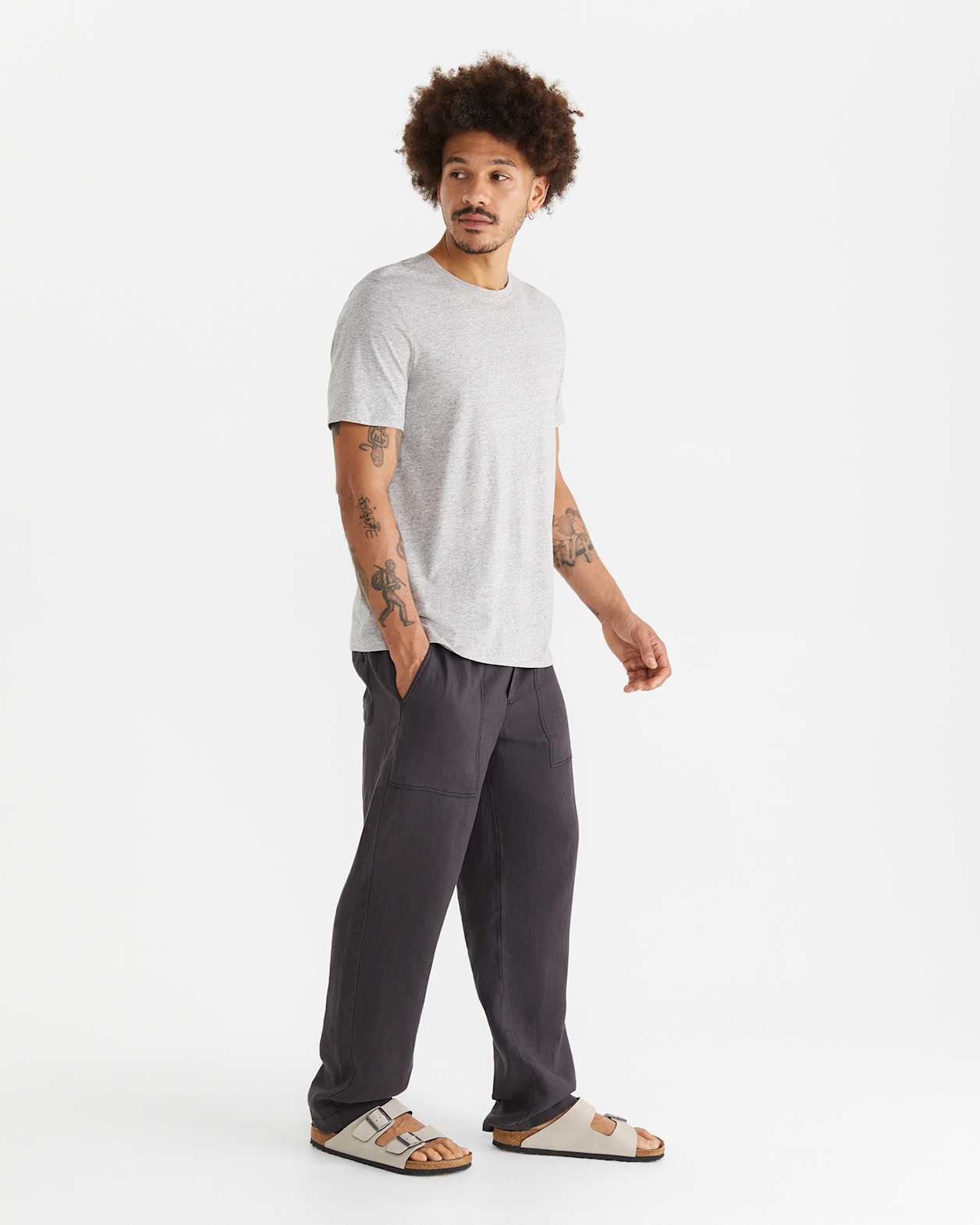 Essential Crew Neck Tee in GREY MARLE