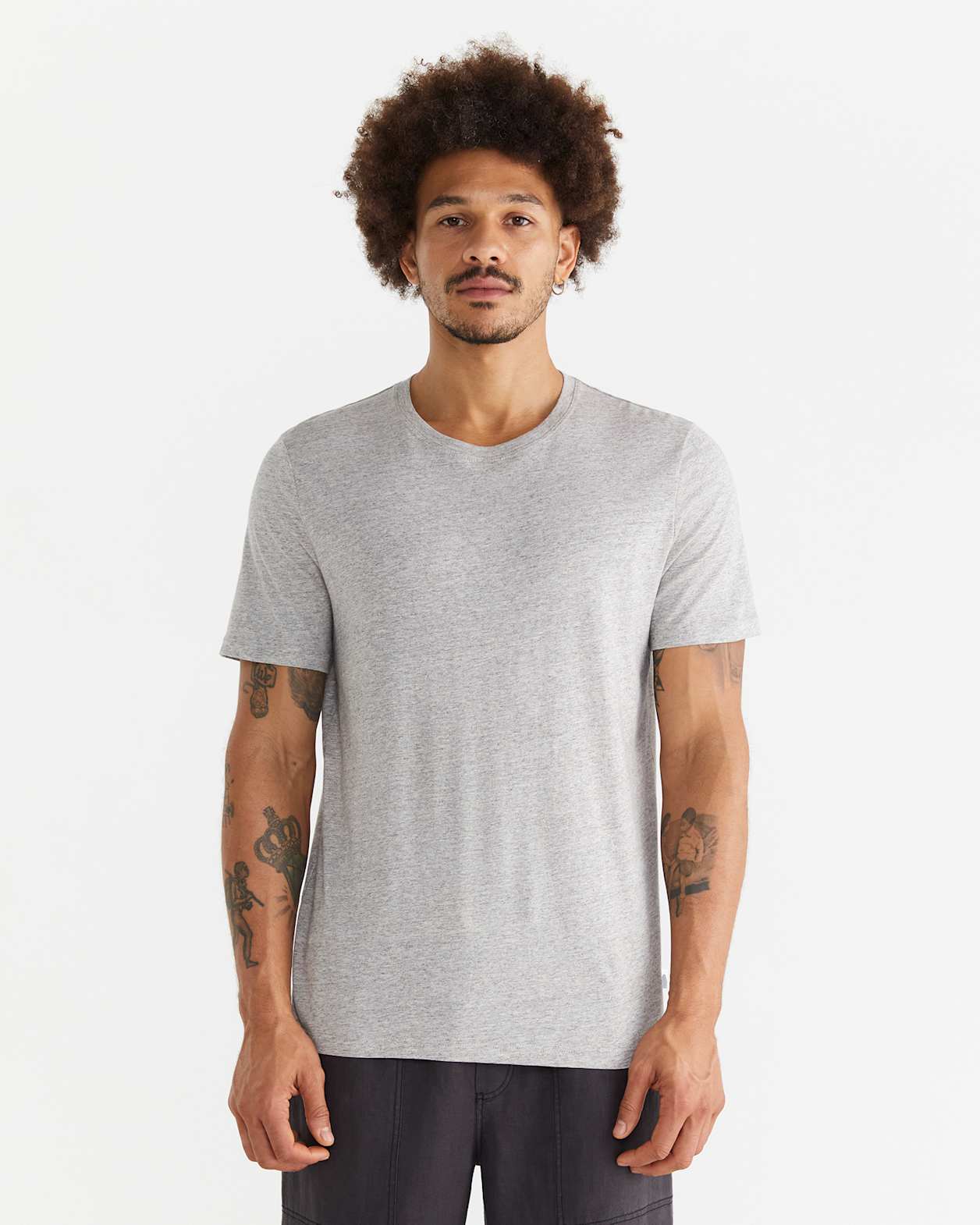 Essential Crew Neck Tee in GREY MARLE