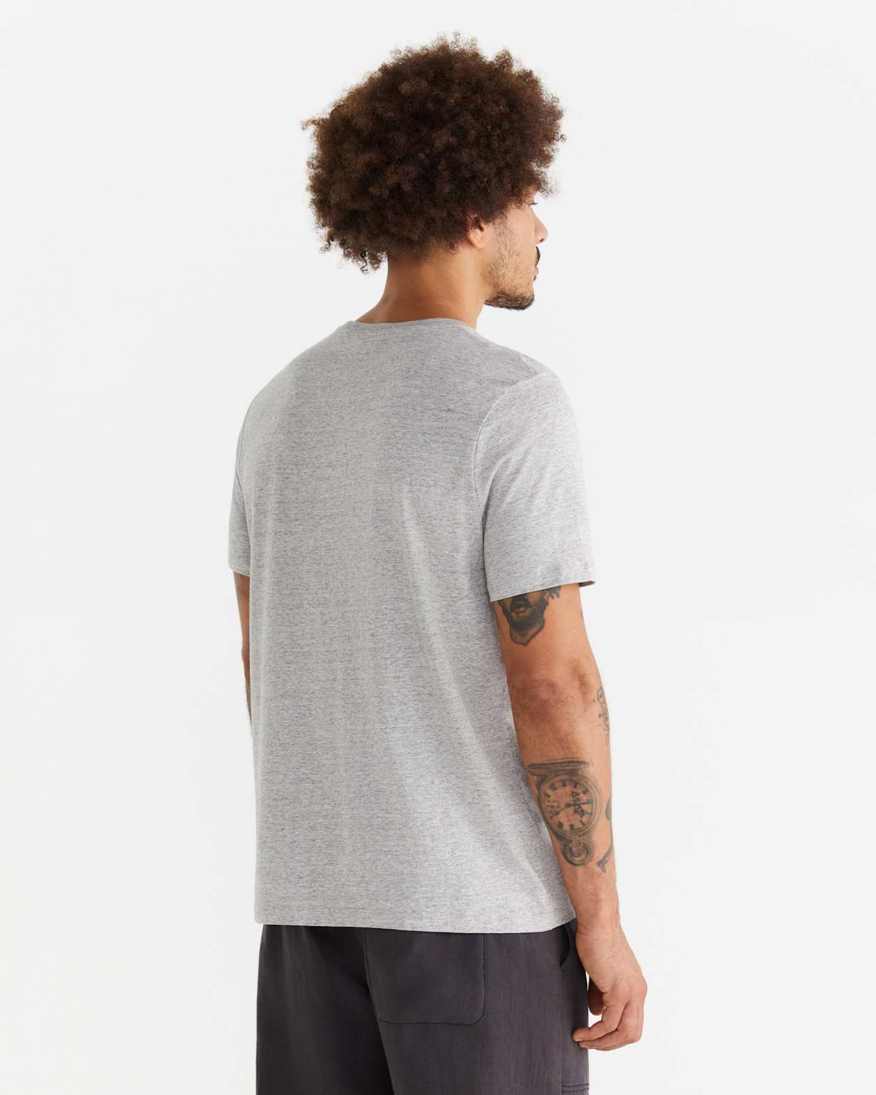 Essential Crew Neck Tee in GREY MARLE