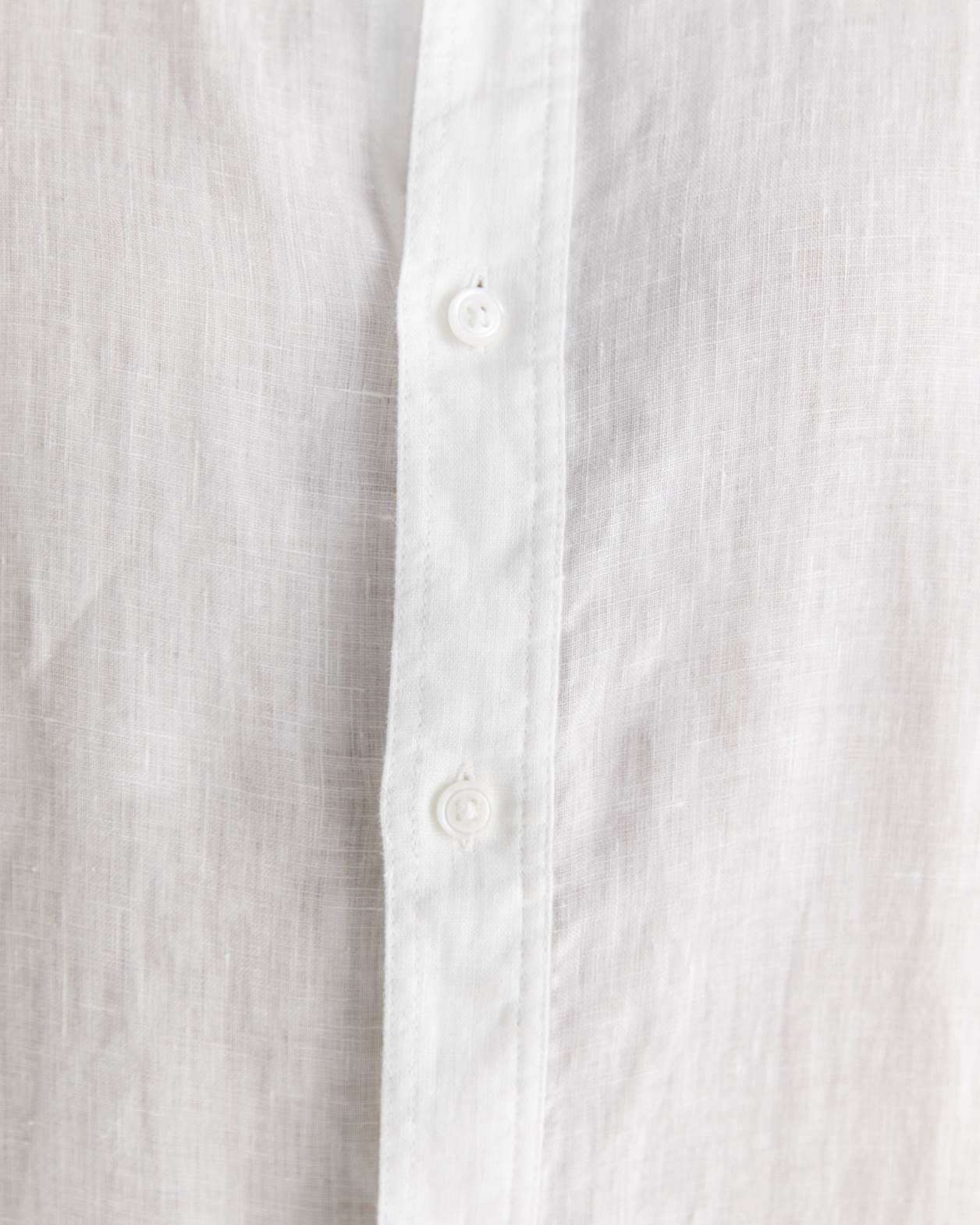 Short Sleeve Linen Shirt in WHITE