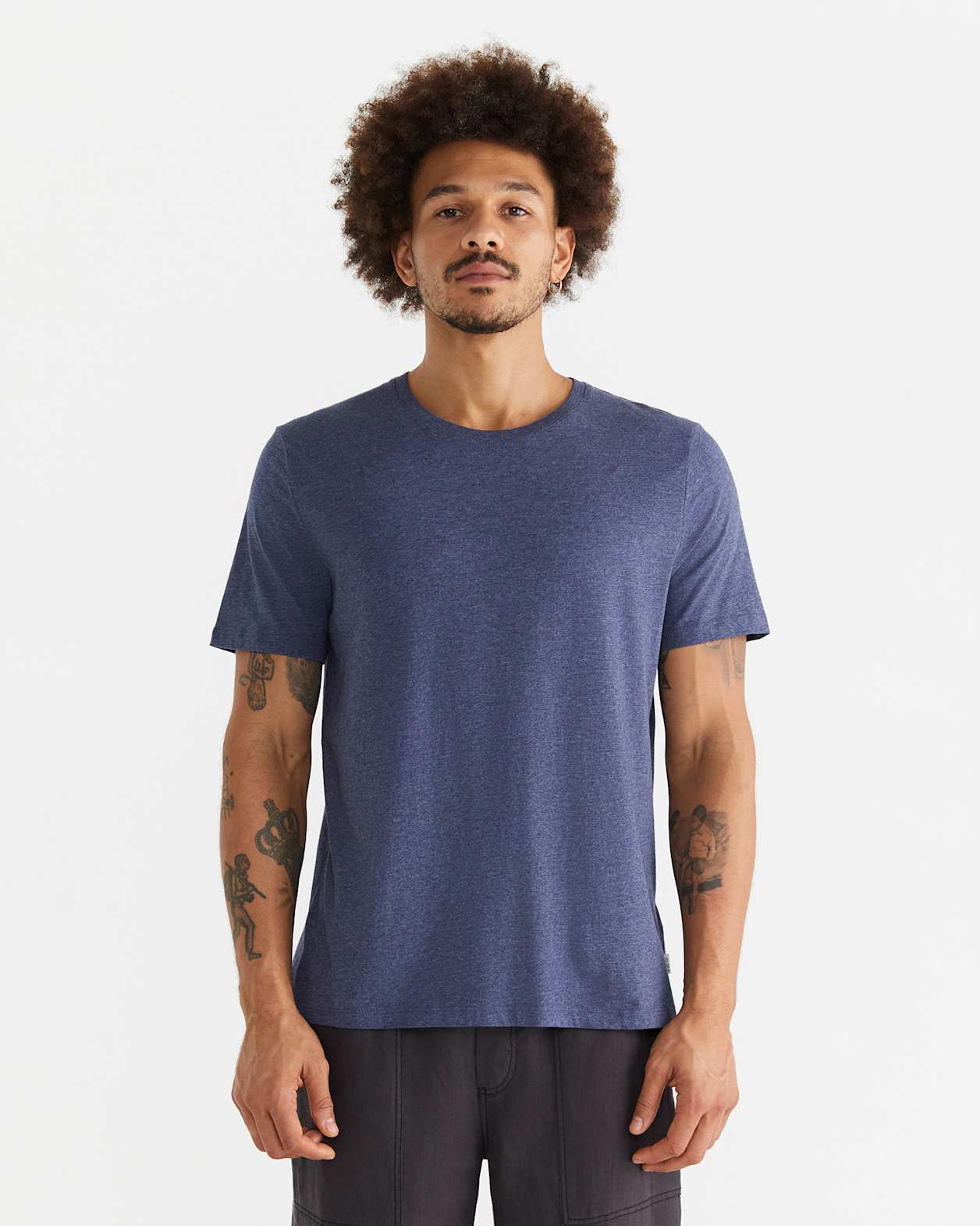 Essential Crew Neck Tee in NAVY MARLE