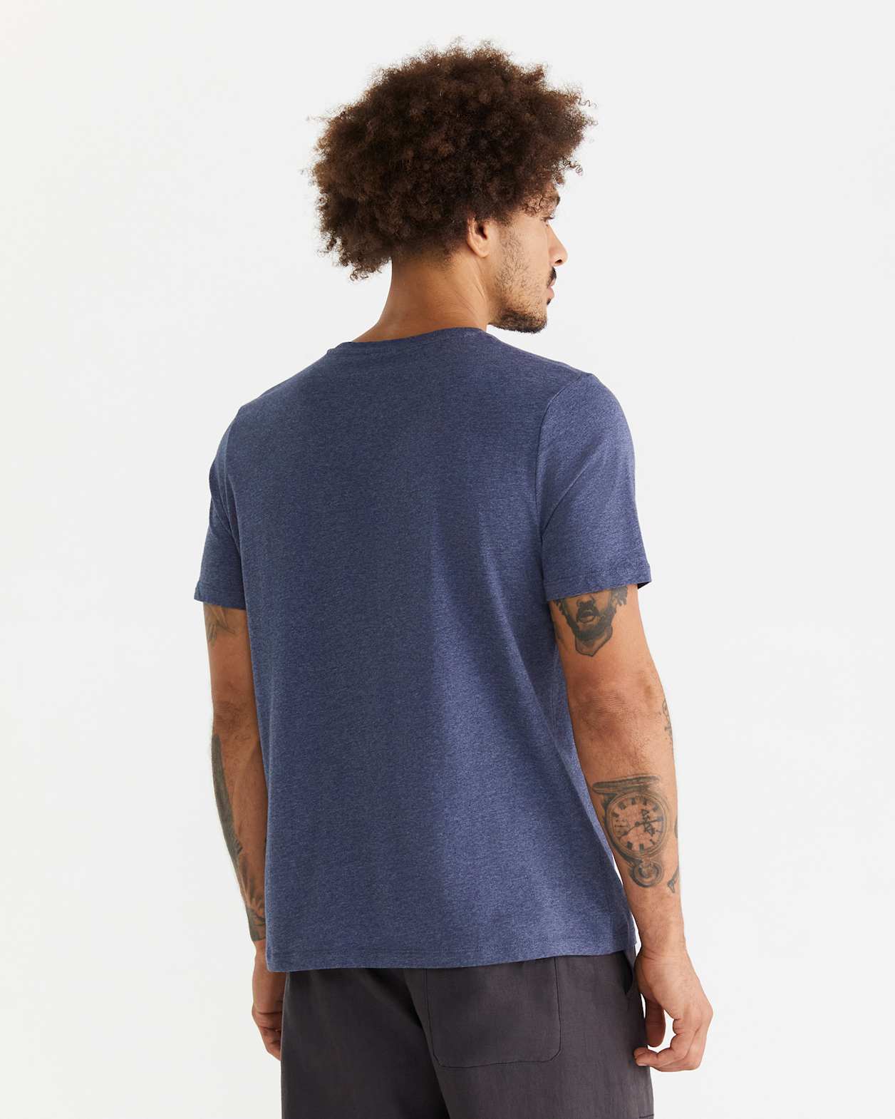 Essential Crew Neck Tee in NAVY MARLE