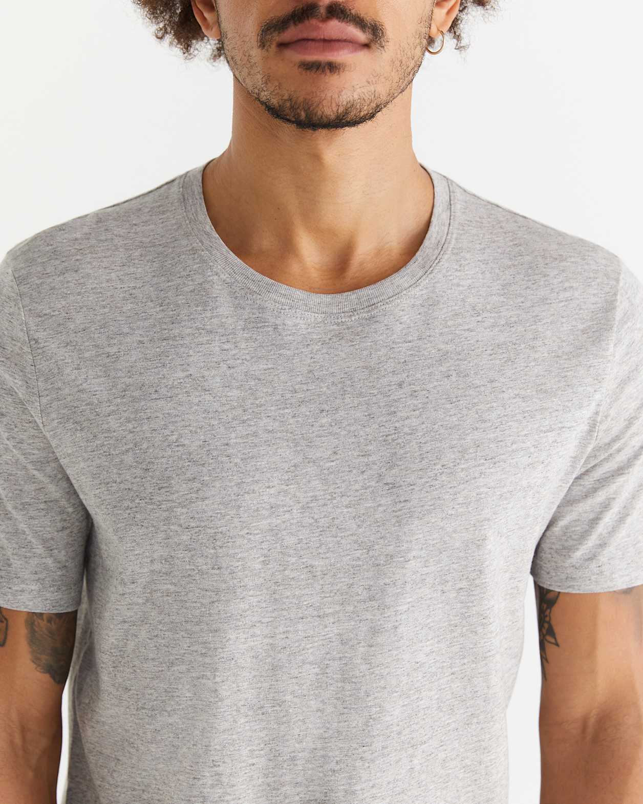 Essential Crew Neck Tee in GREY MARLE