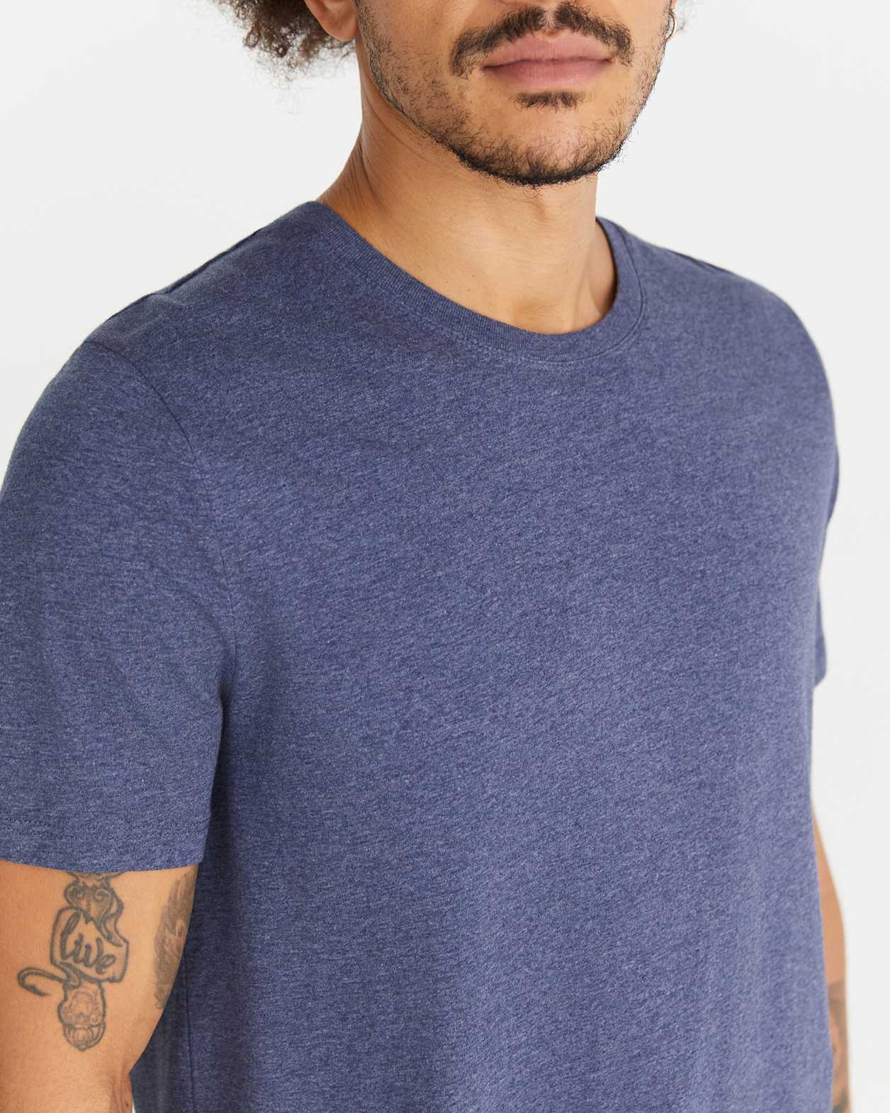 Essential Crew Neck Tee in NAVY MARLE