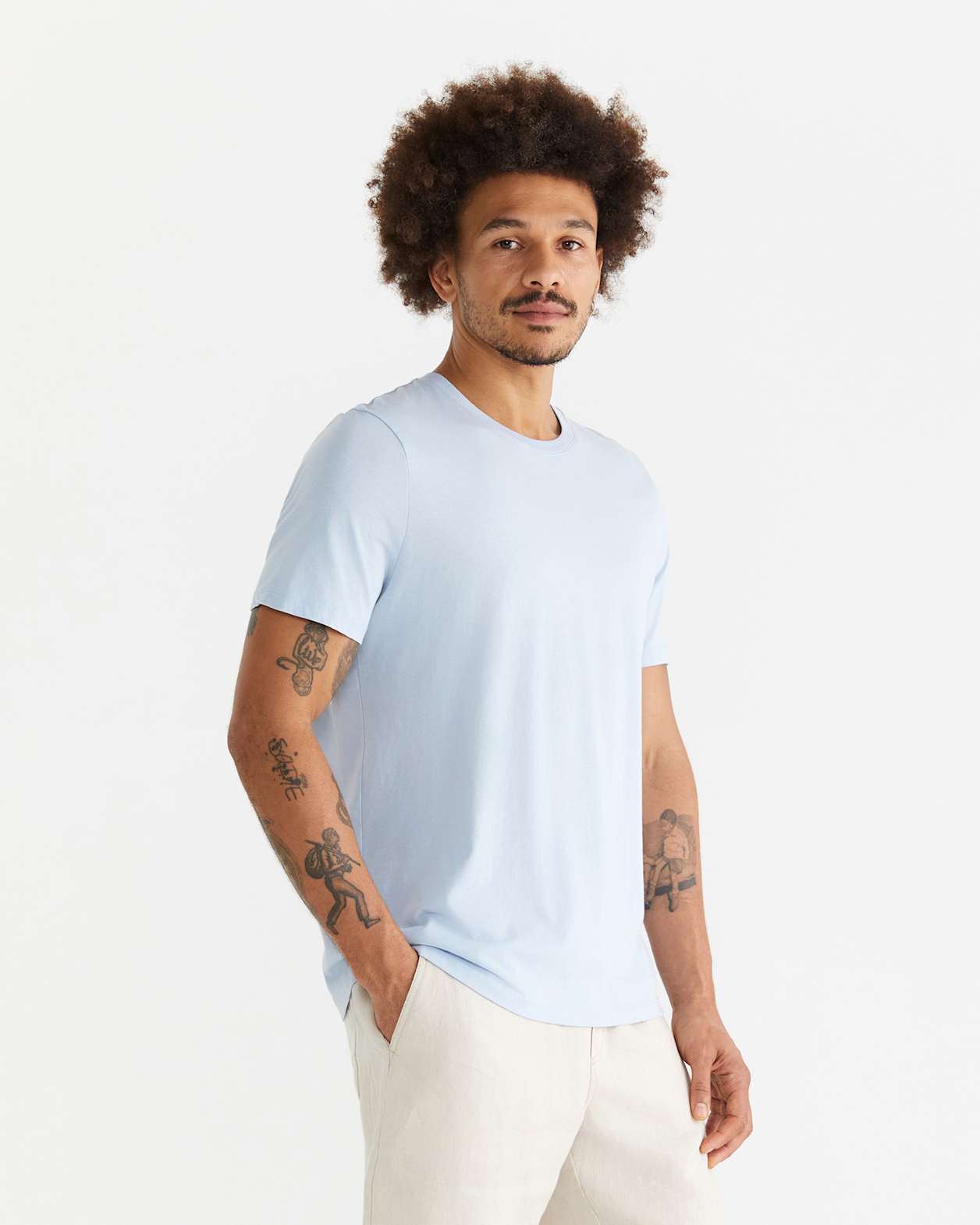 Essential Crew Neck Tee in LIGHT BLUE