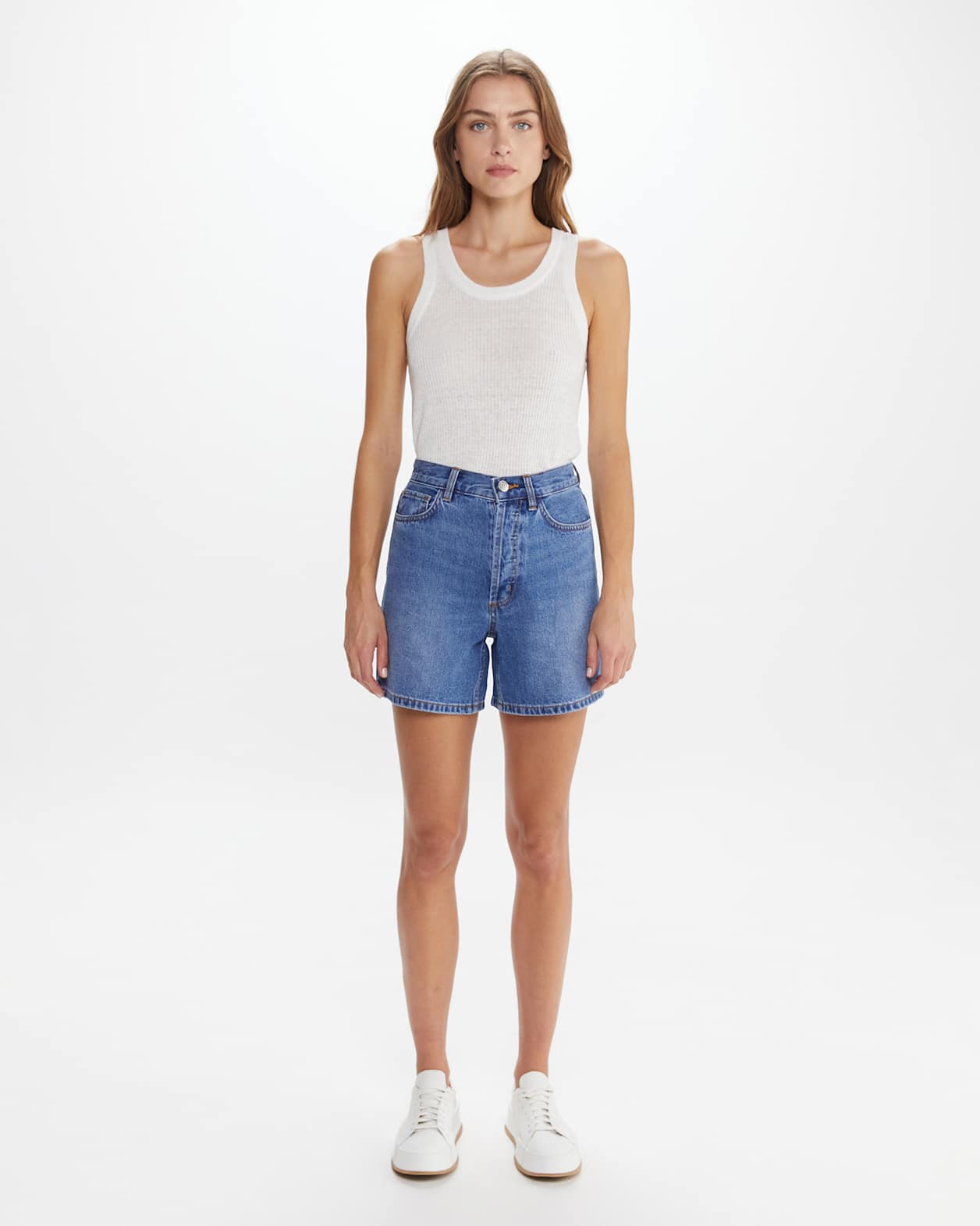 Ellie Linen Tank in WHITE