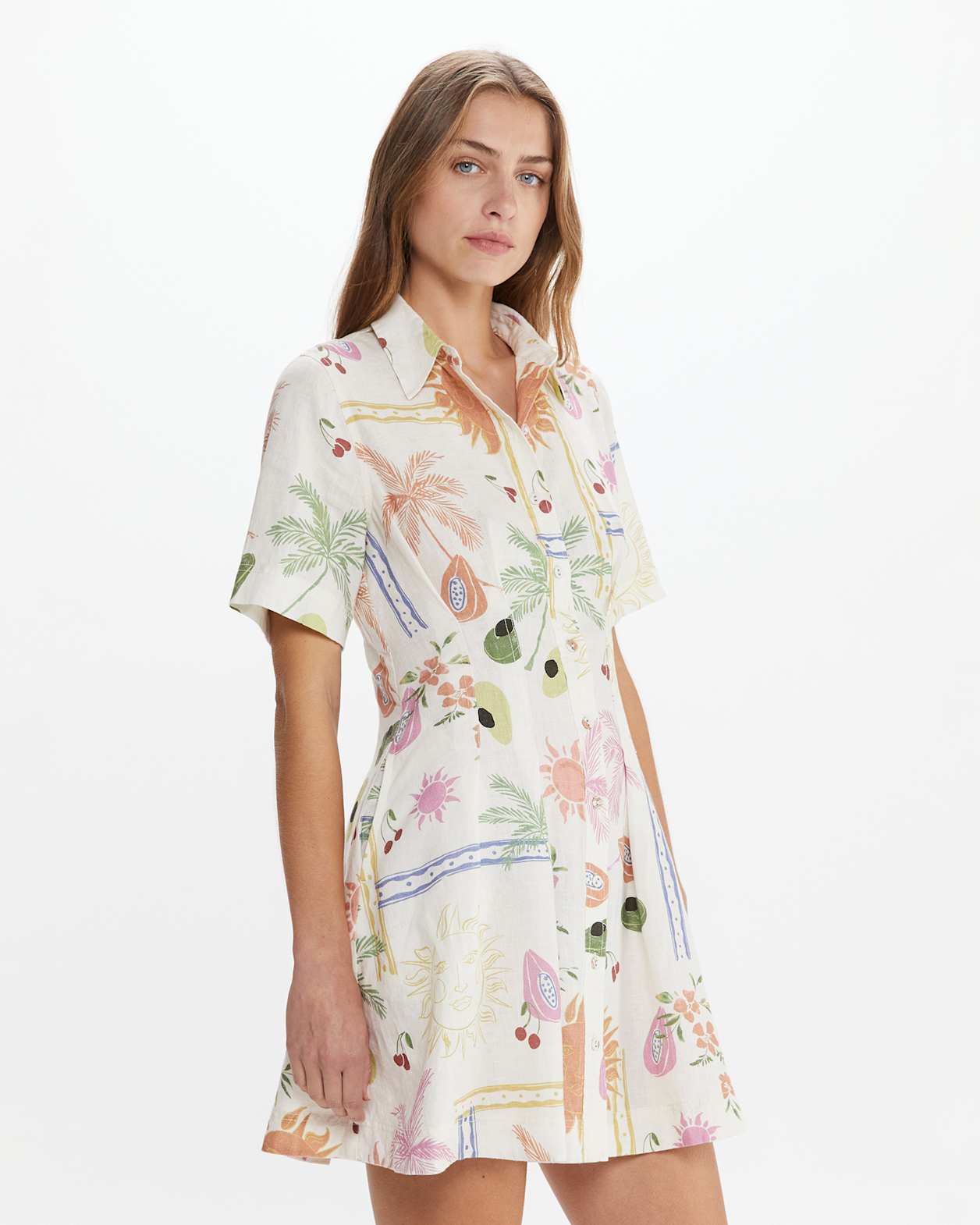 Winona Flaneuse Corset Dress in IVORY/MULTI