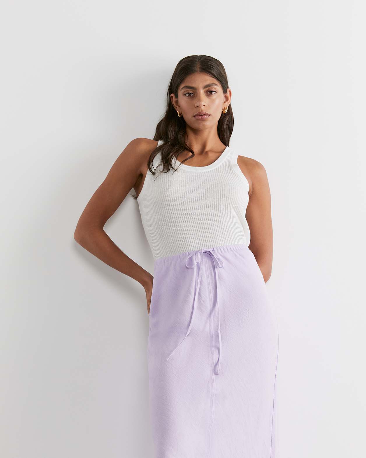 Ellie Linen Tank in WHITE