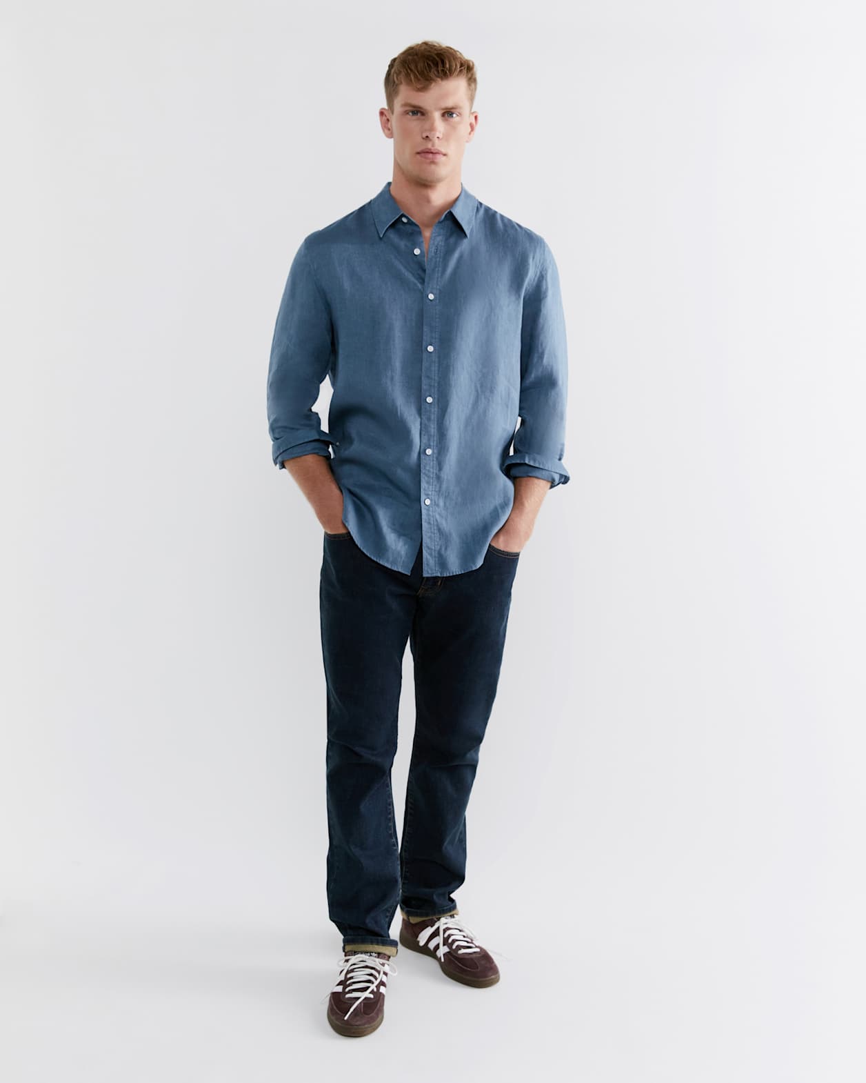 Cooper Linen Shirt in BLUE