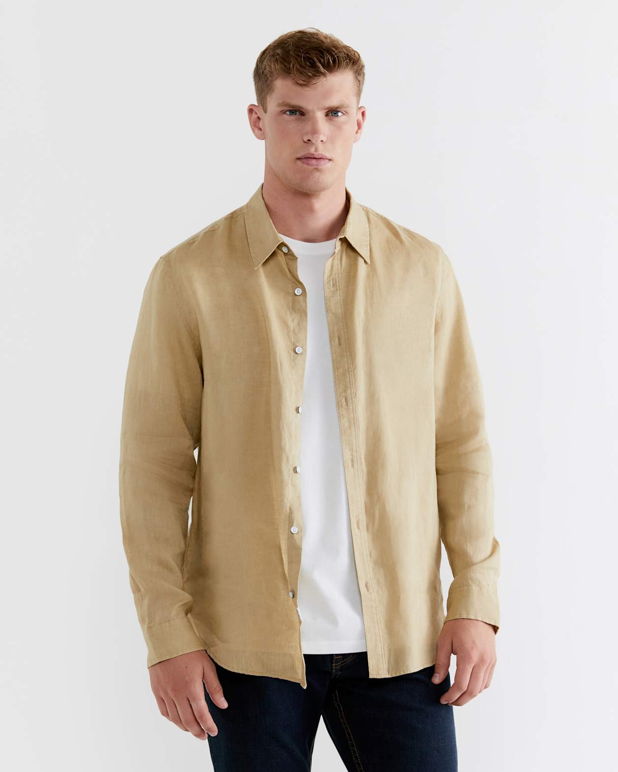 Cooper Linen Shirt in SAND