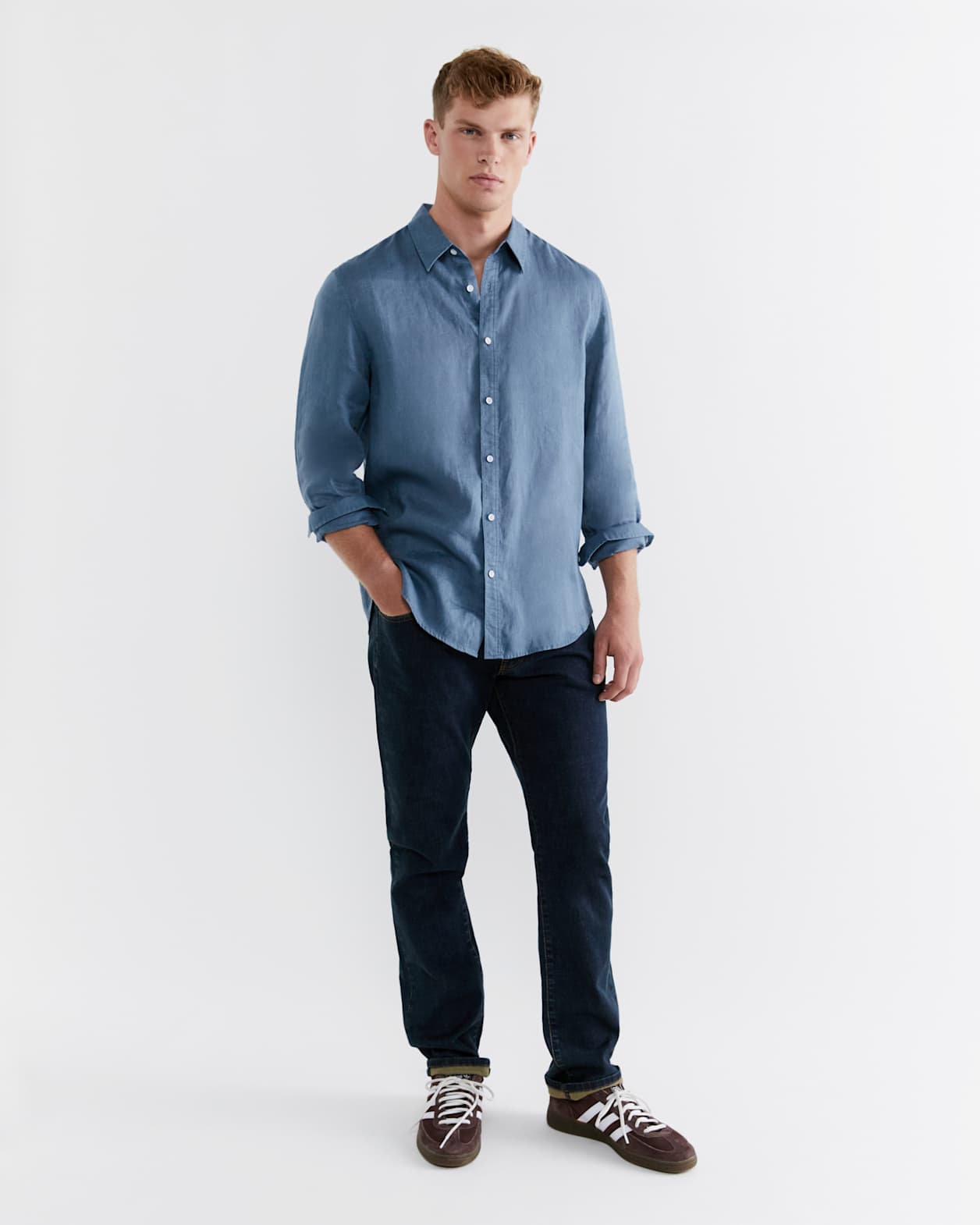 Cooper Linen Shirt in BLUE