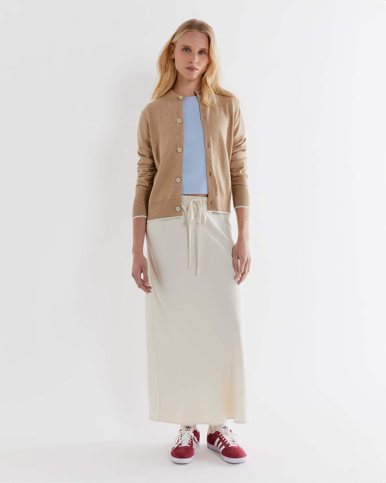 Orla Cotton Cashmere Cardigan in CORN SILK