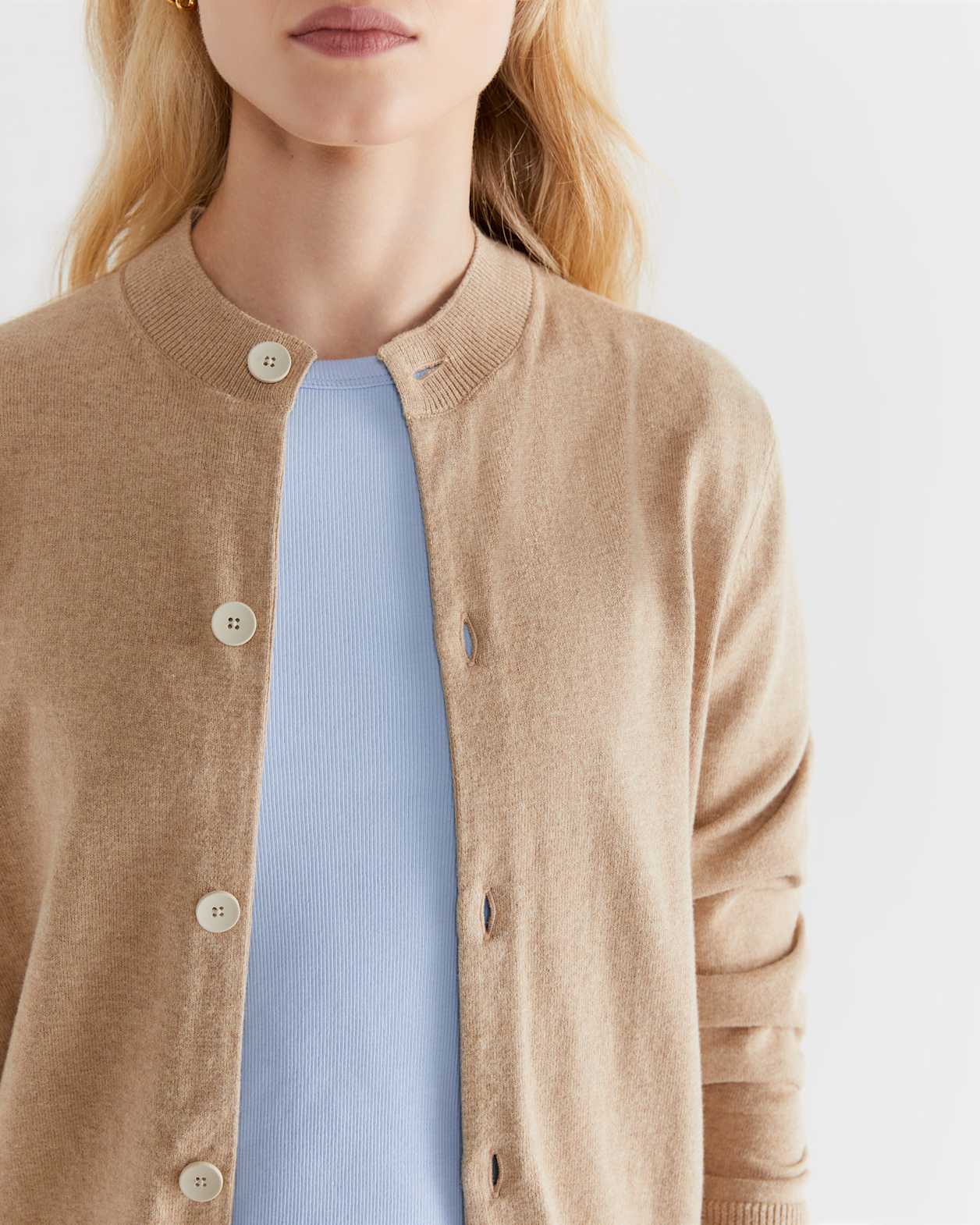 Orla Cotton Cashmere Cardigan in CORN SILK