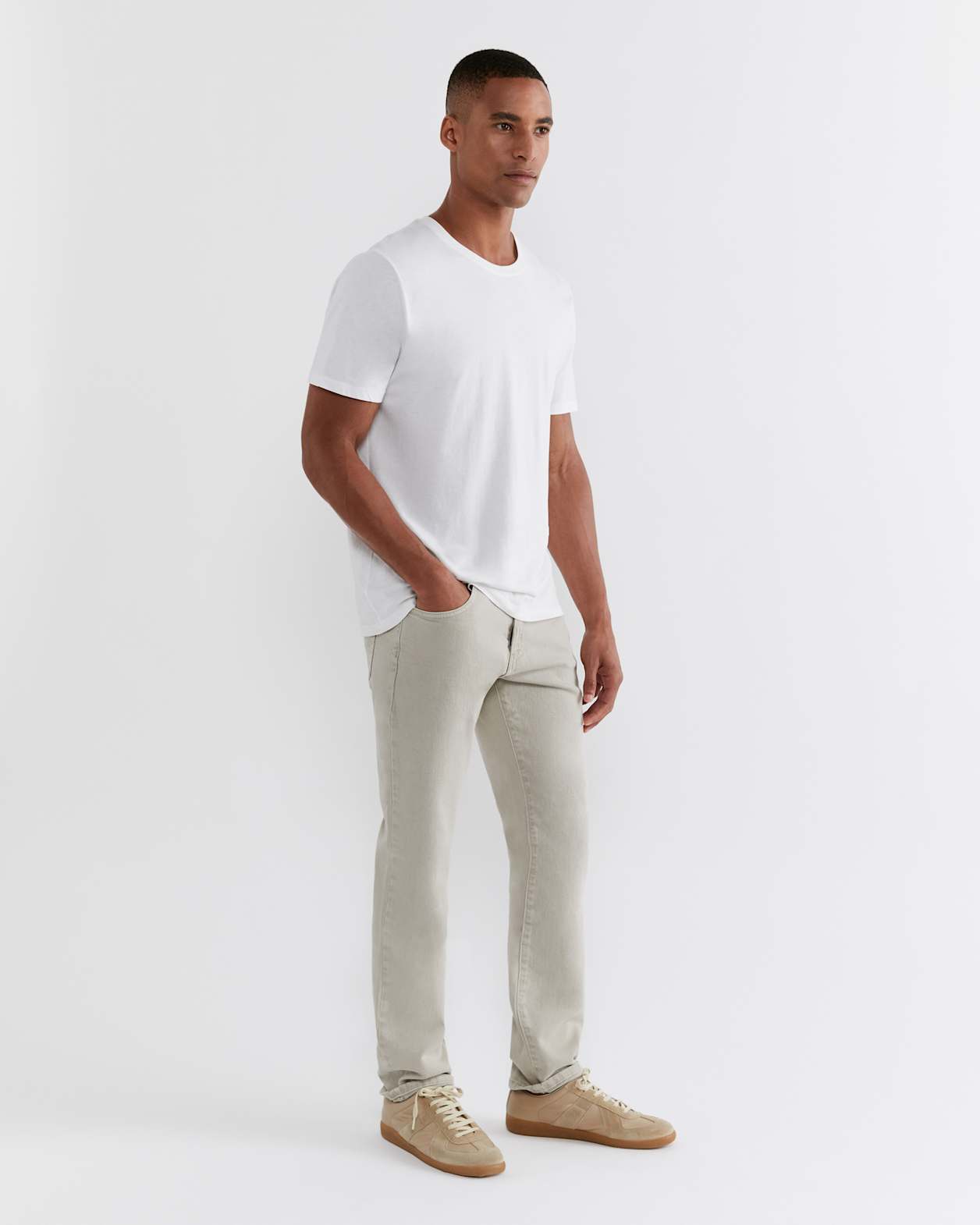 Flynn Garment Dye Jeans in STONE
