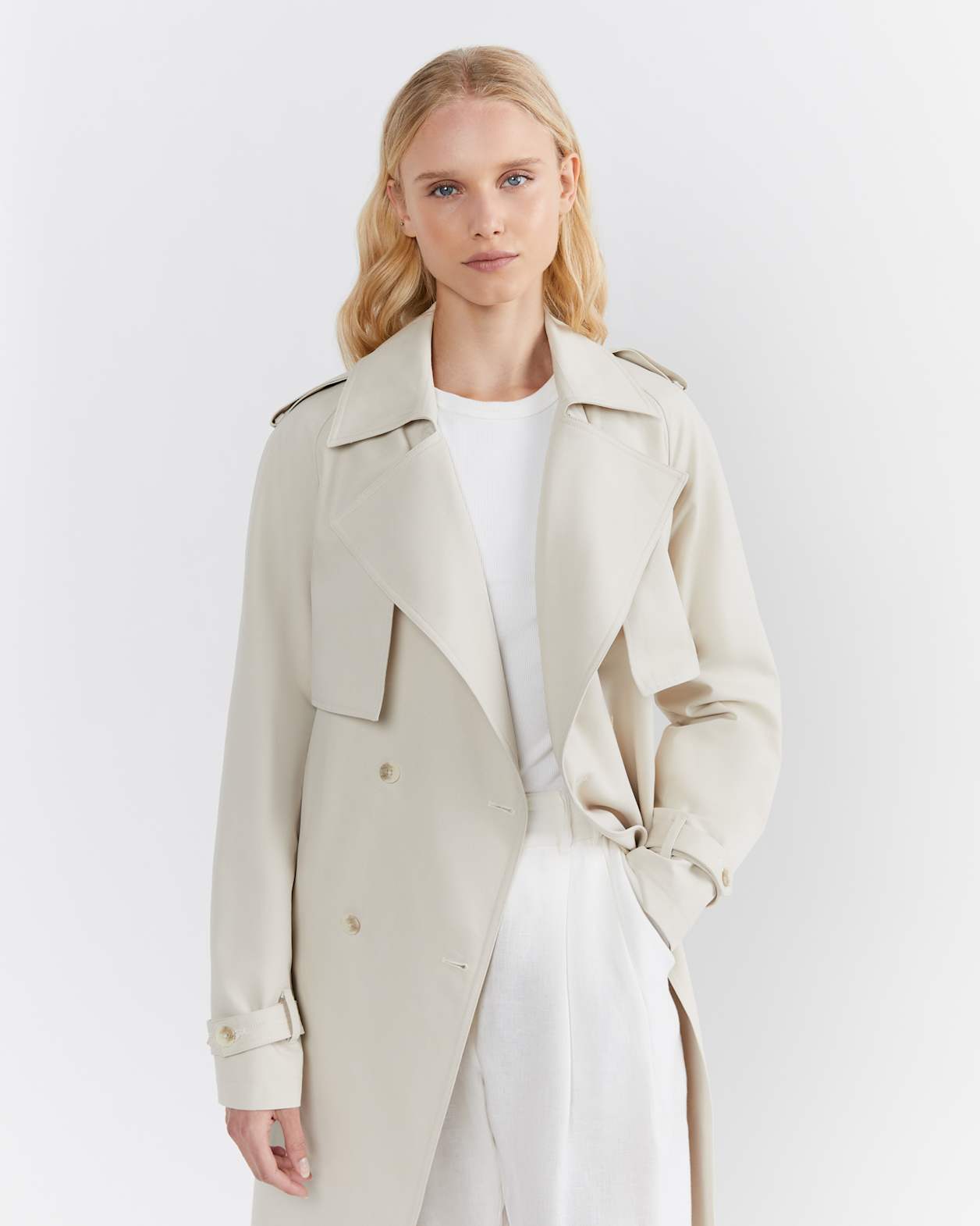 Layla Trench Coat in NATURAL
