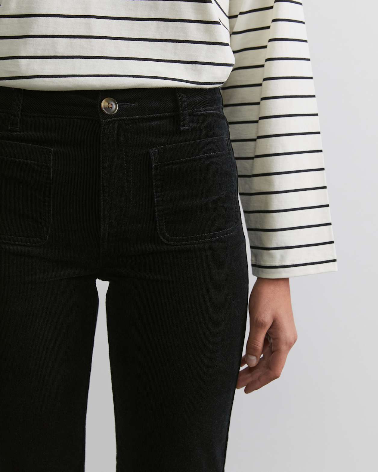 Emery Marine Cord Pant in BLACK