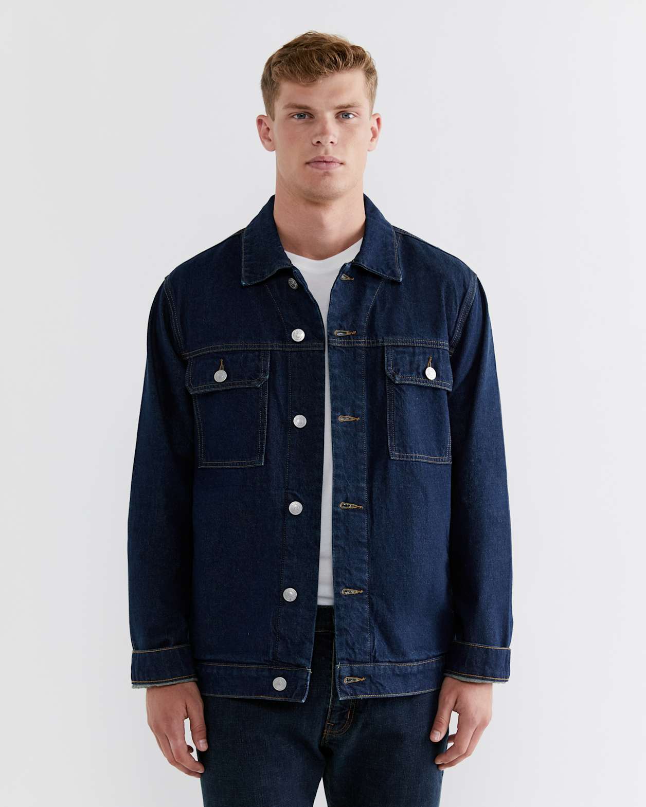 Seth Denim Trucker in DENIM MID WASH