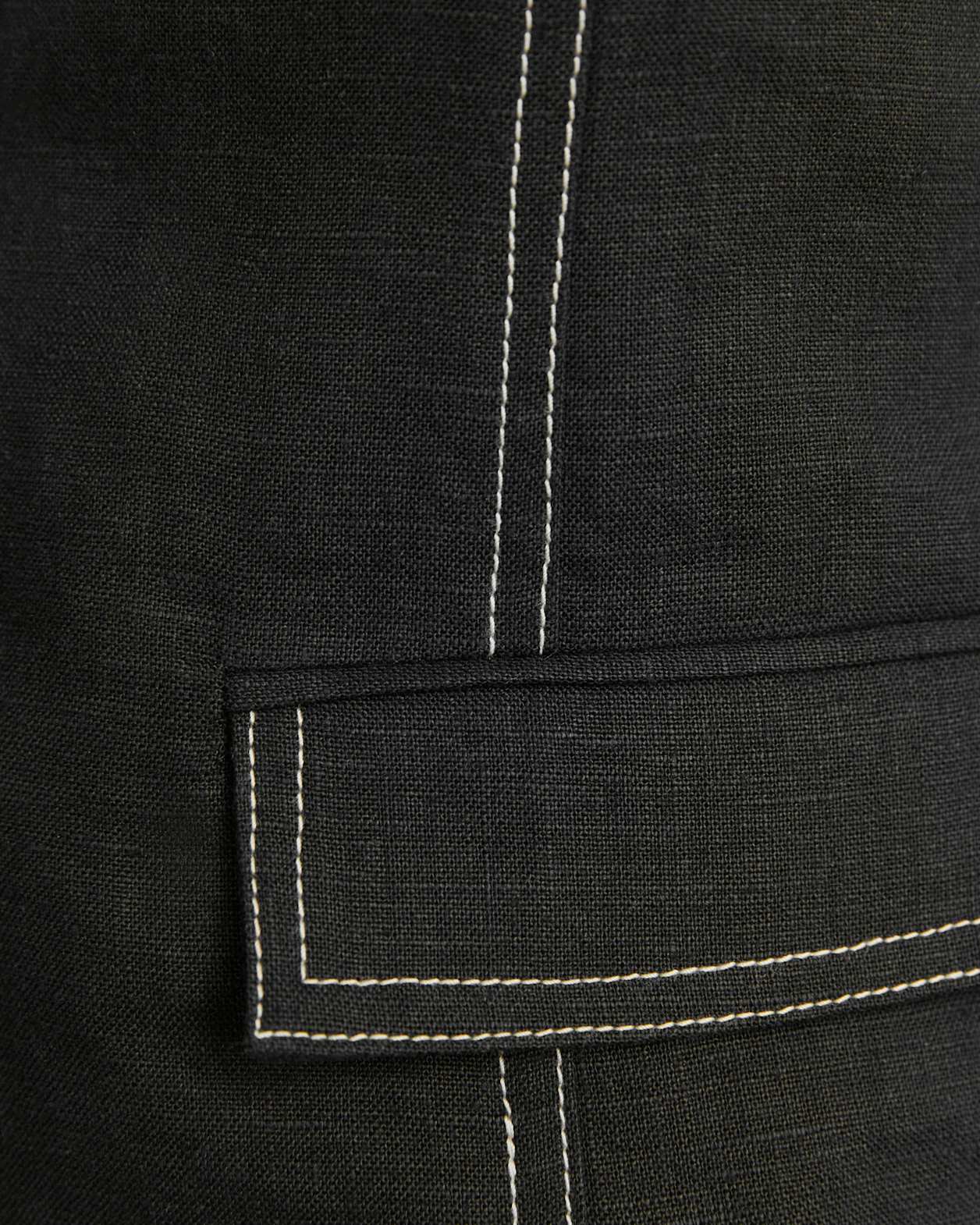 Sabine Linen Vest in BLACK