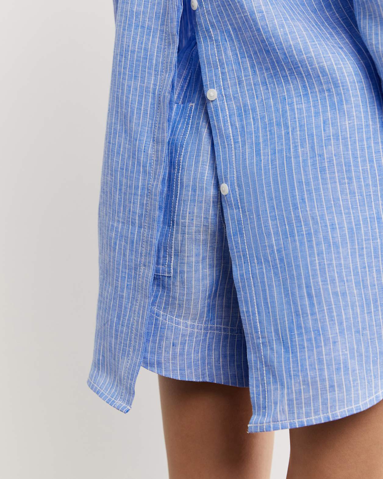 Winona Stripe Shirt in WHITE/AZURE