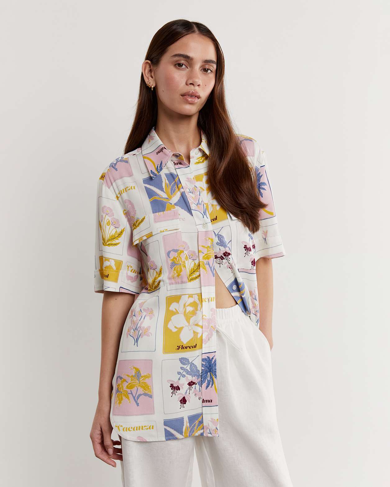 Mia Postcard Shirt in PINK MULTI