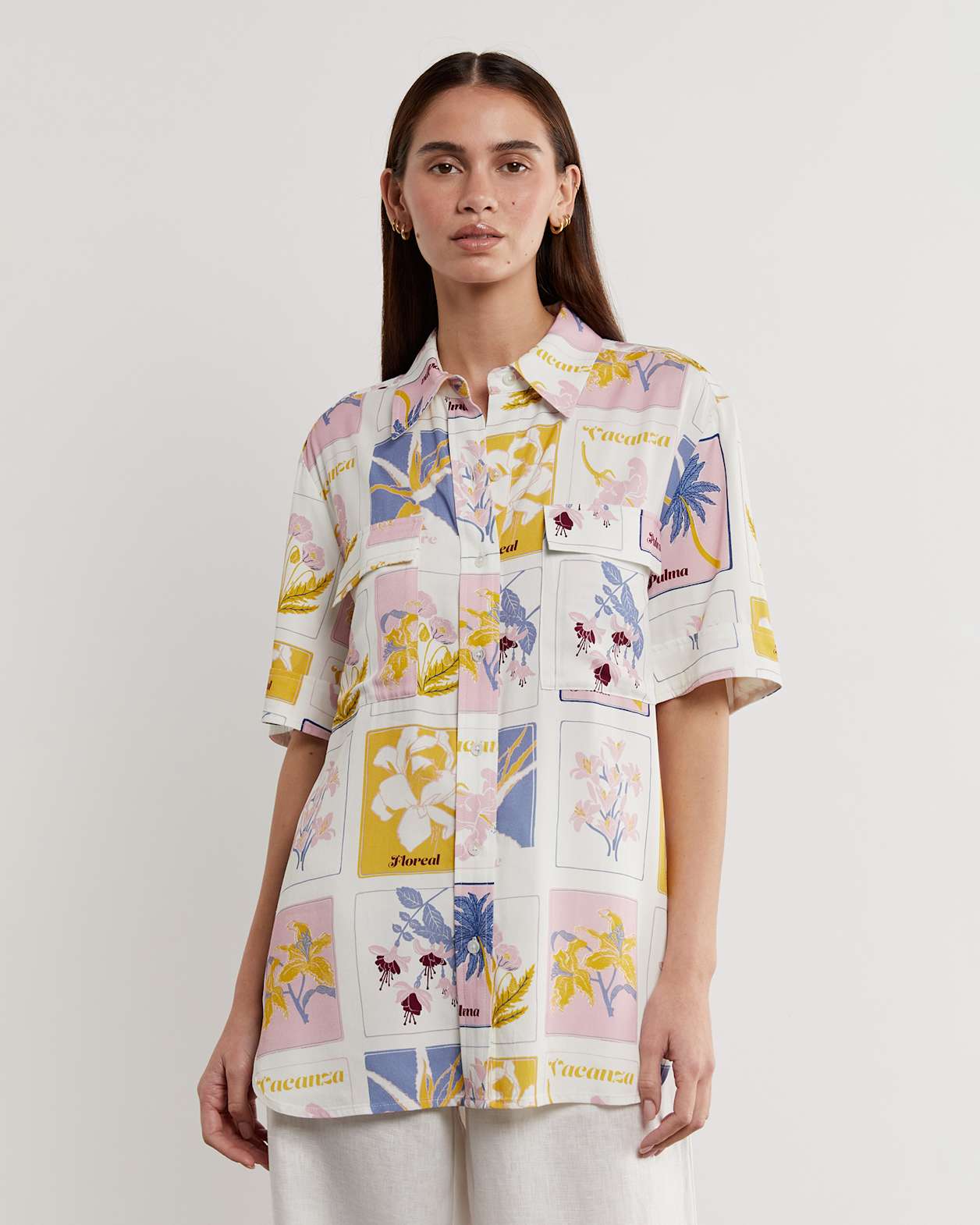 Mia Postcard Shirt in PINK MULTI