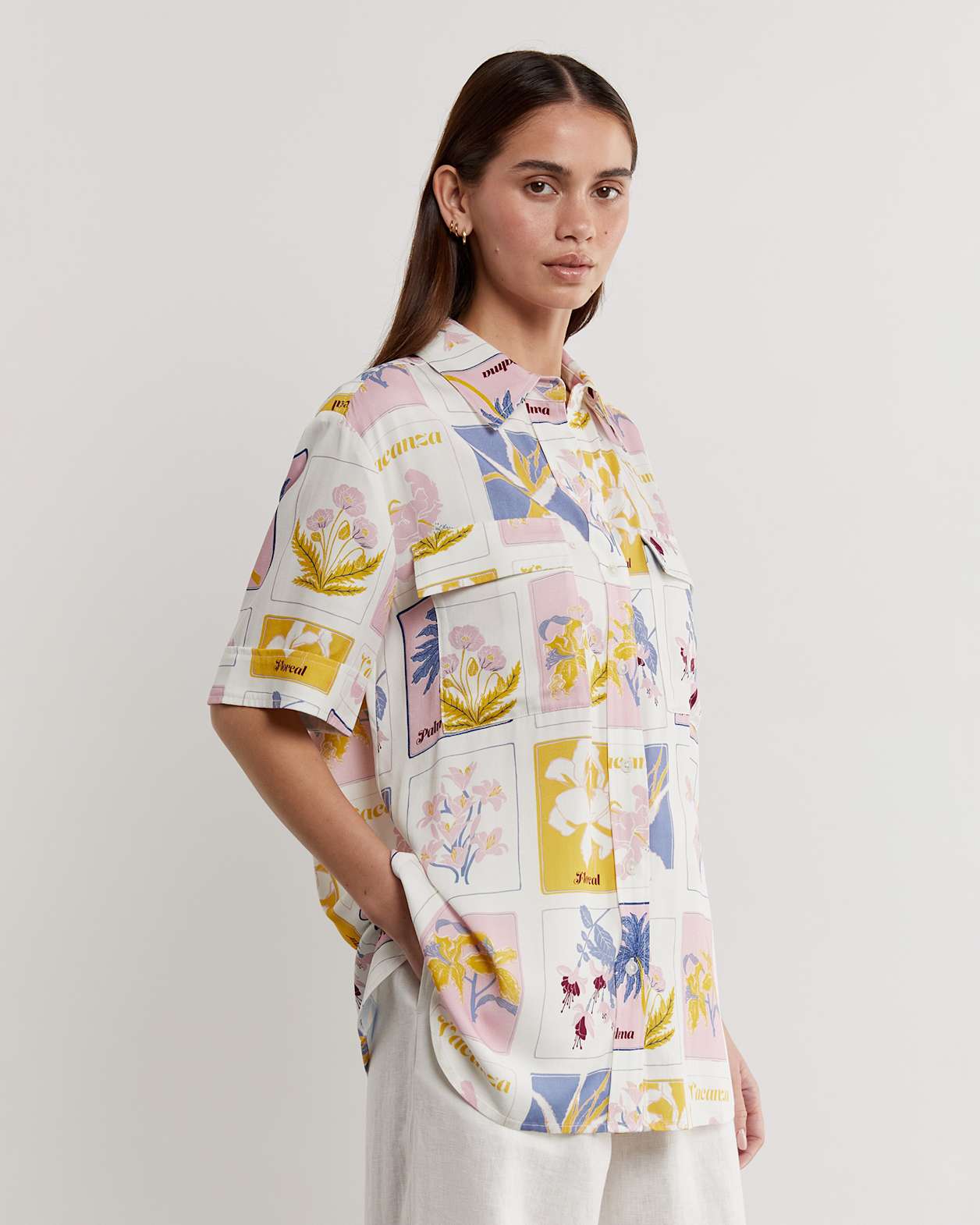 Mia Postcard Shirt in PINK MULTI