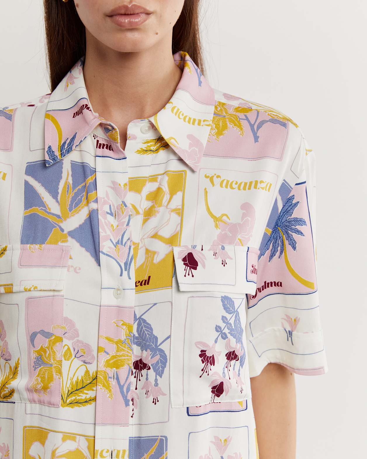 Mia Postcard Shirt in PINK MULTI