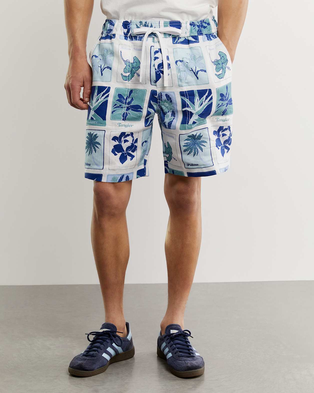 Noah Linen Postcard Short in BLUE MULTI