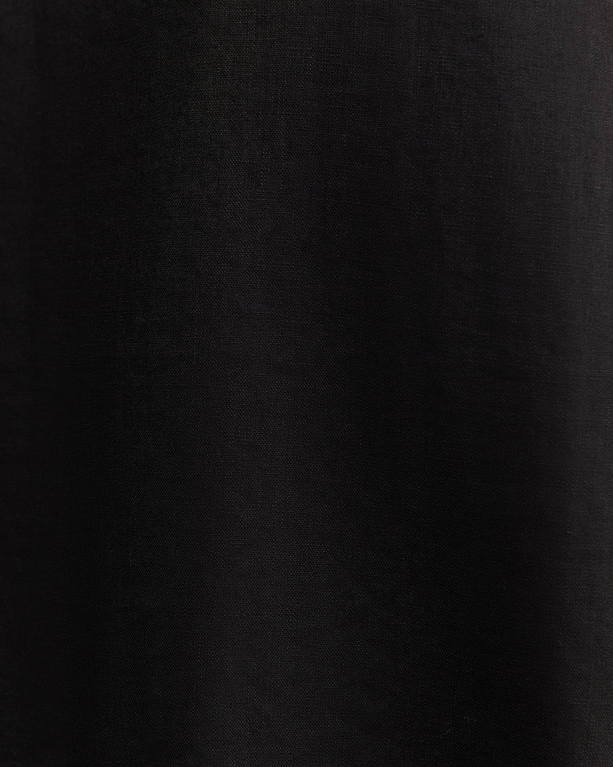 Kiki Elastic Strap Linen Dress in BLACK
