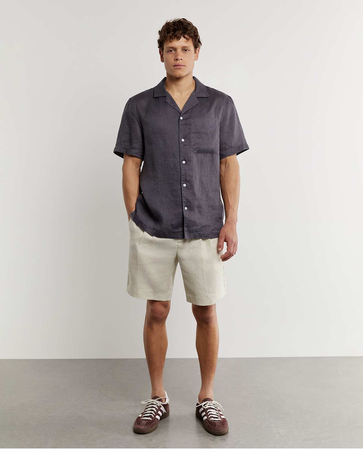 Andre Linen Shirt in STEEL