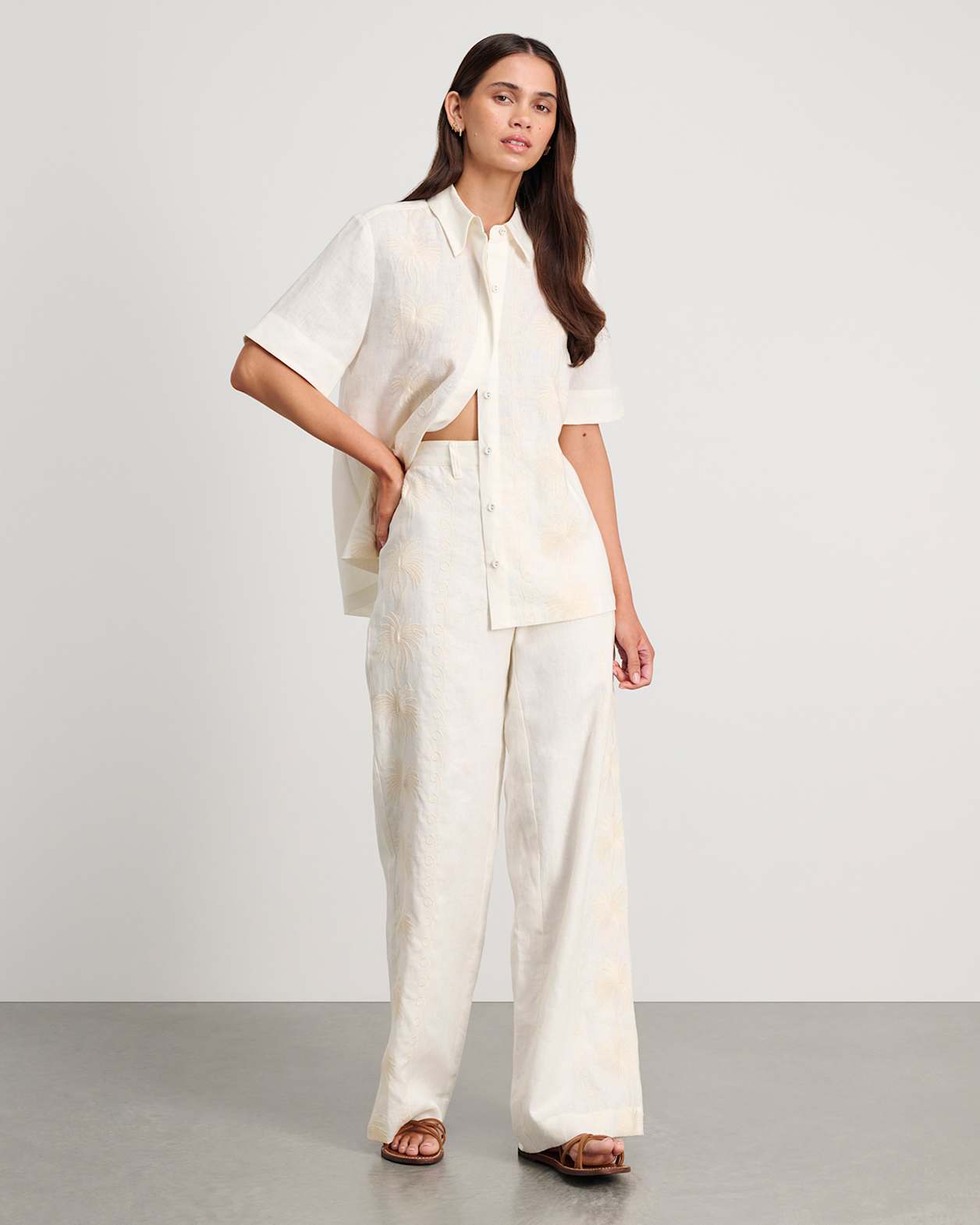Rhi Linen Palm Pant in MILK
